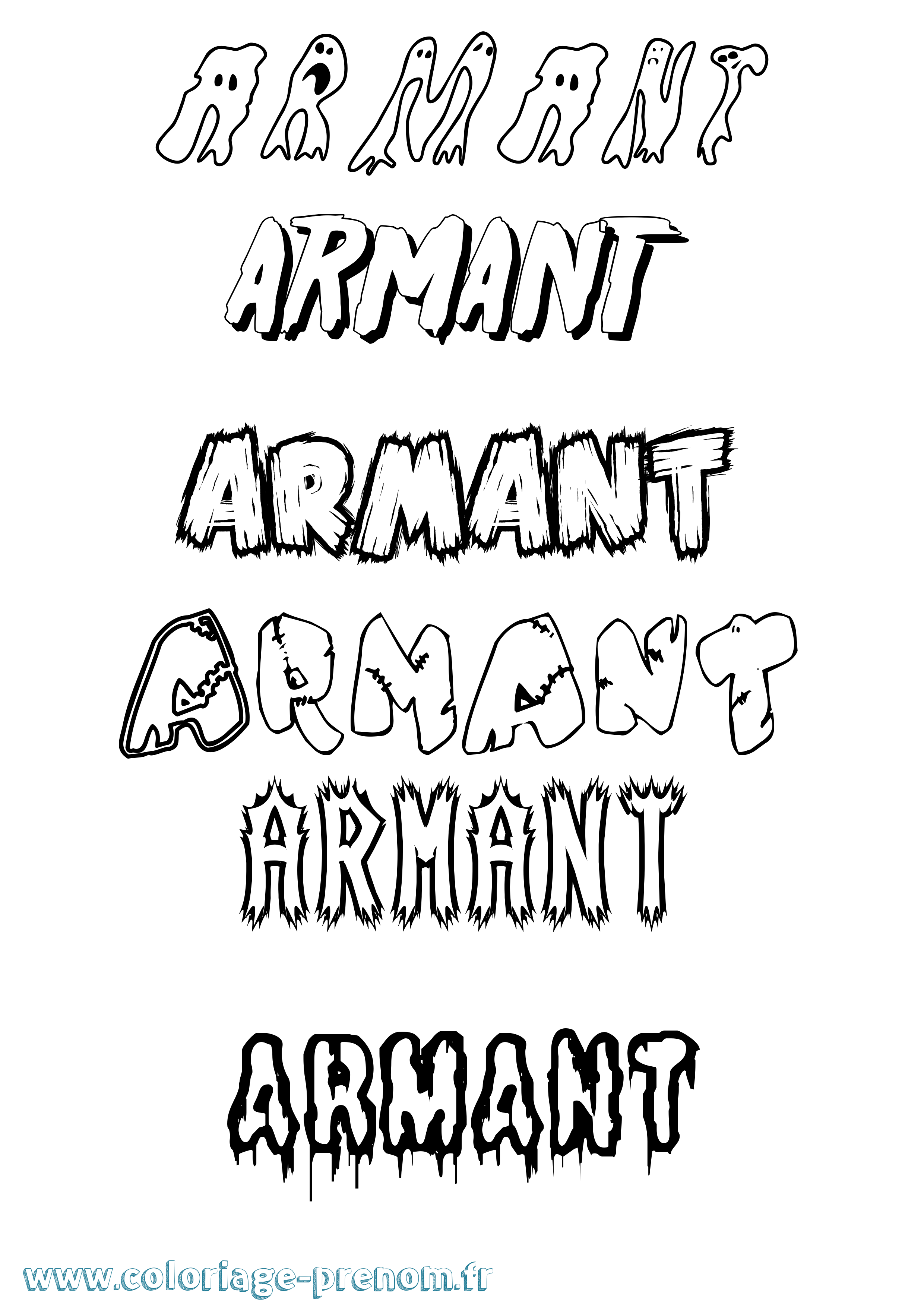 Coloriage Armant Frisson Coloriage prénom Armant Frisson
