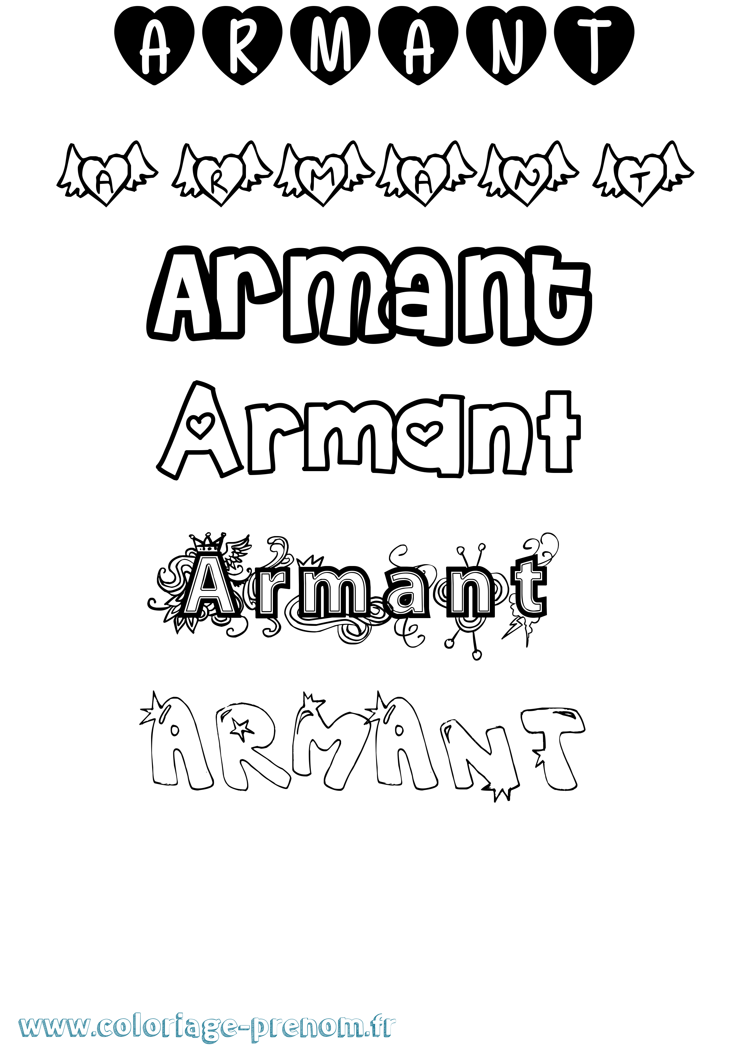Coloriage Armant Girly Coloriage prénom Armant Girly