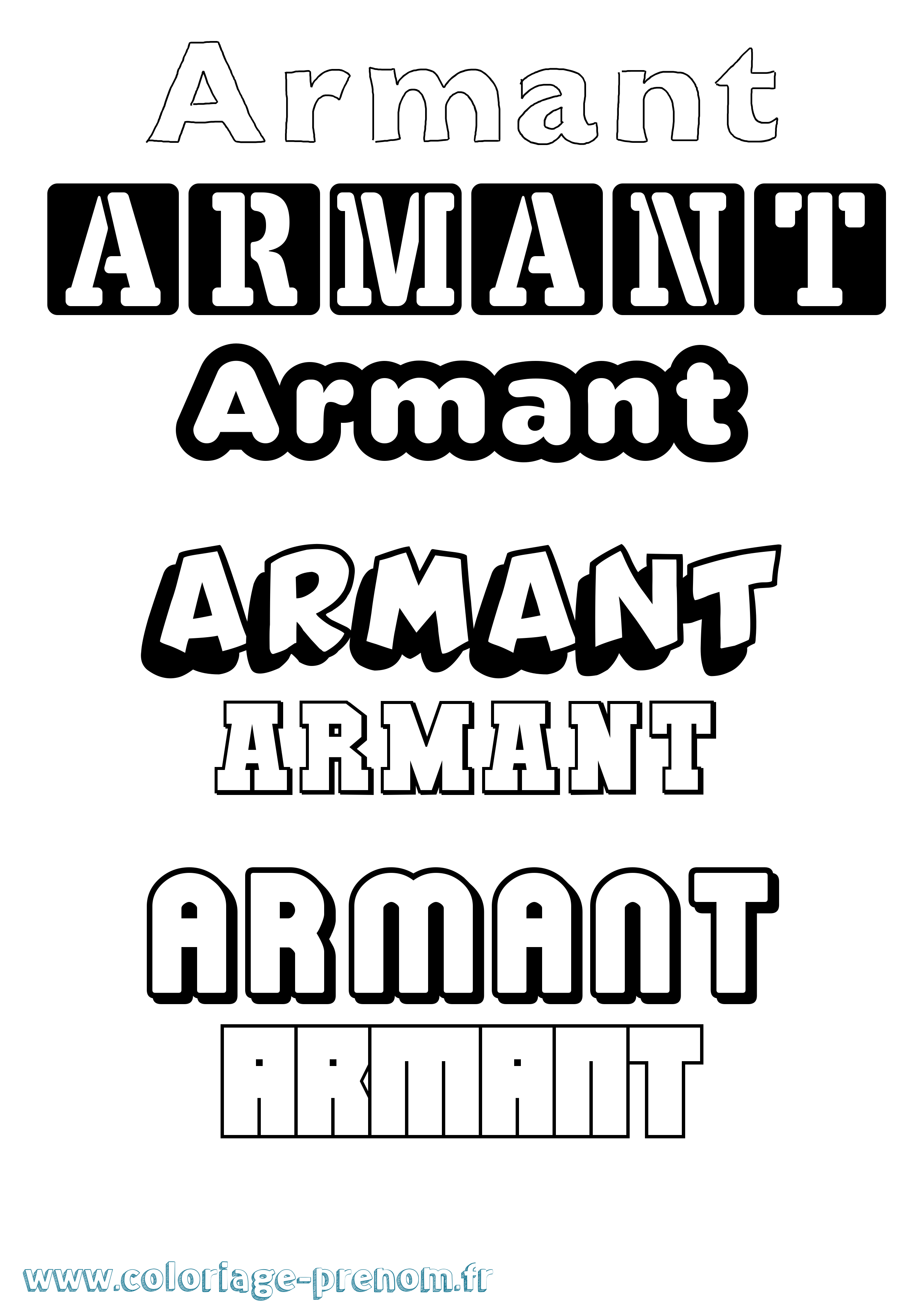 Coloriage prénom Armant Simple
