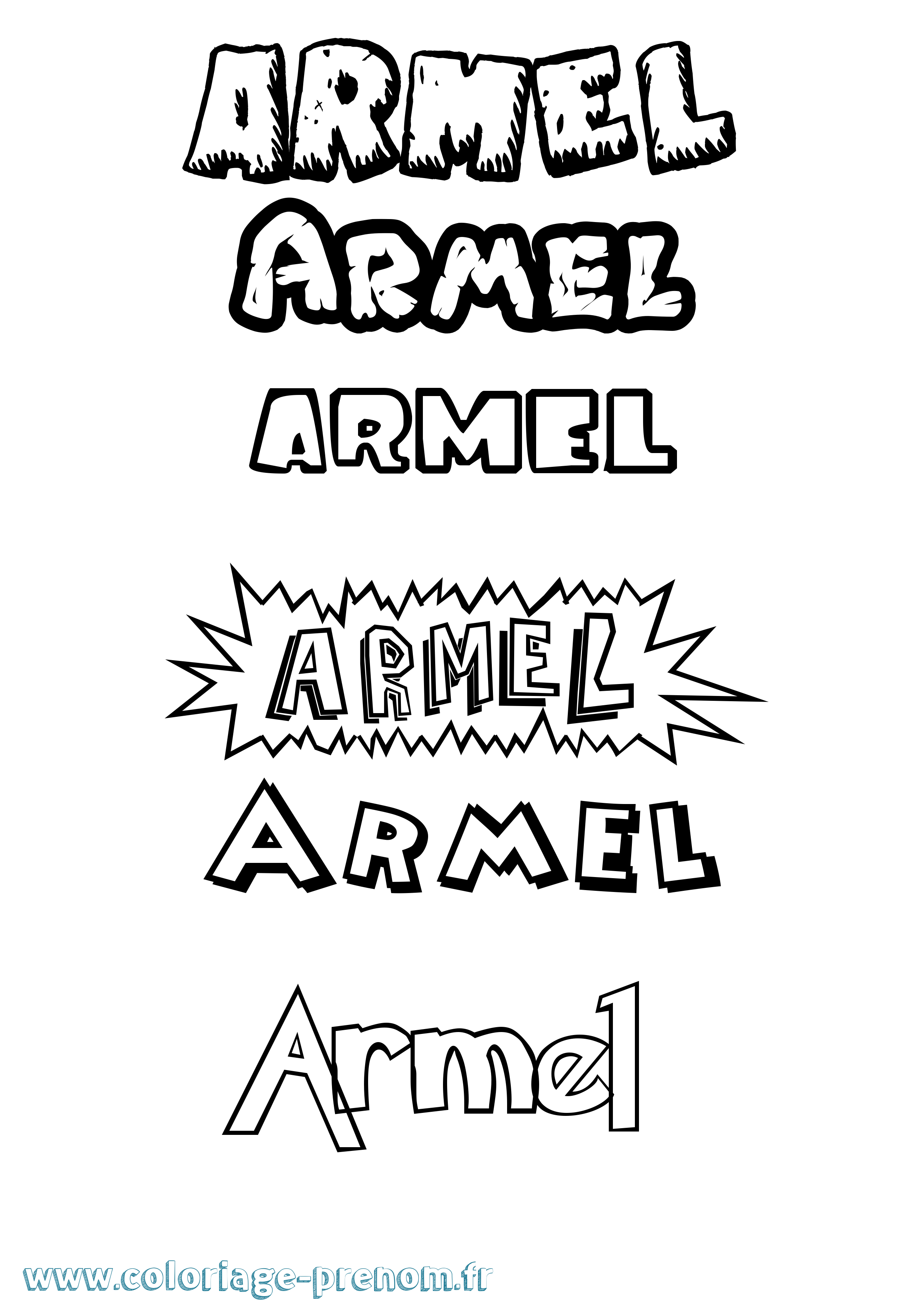 Coloriage Armel Dessin Animé Coloriage prénom Armel Dessin Animé