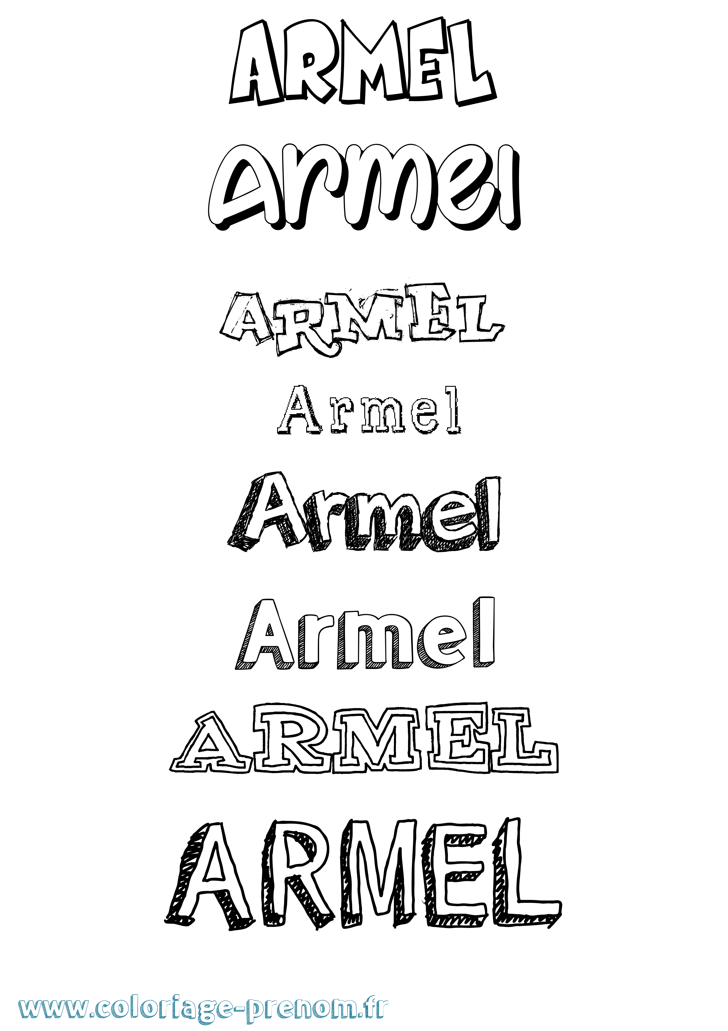 Coloriage Armel Dessiné Coloriage prénom Armel Dessiné