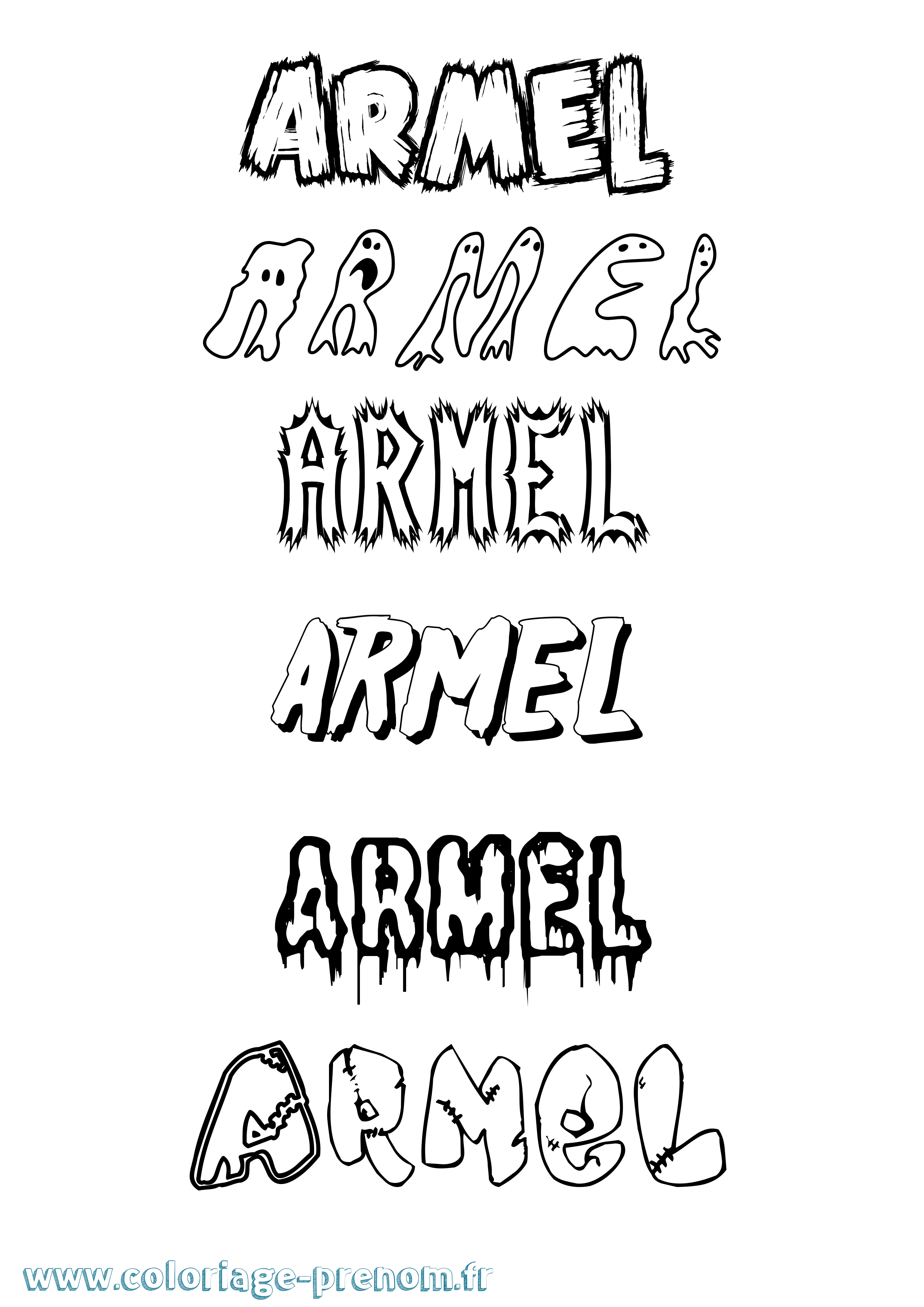 Coloriage prénom Armel