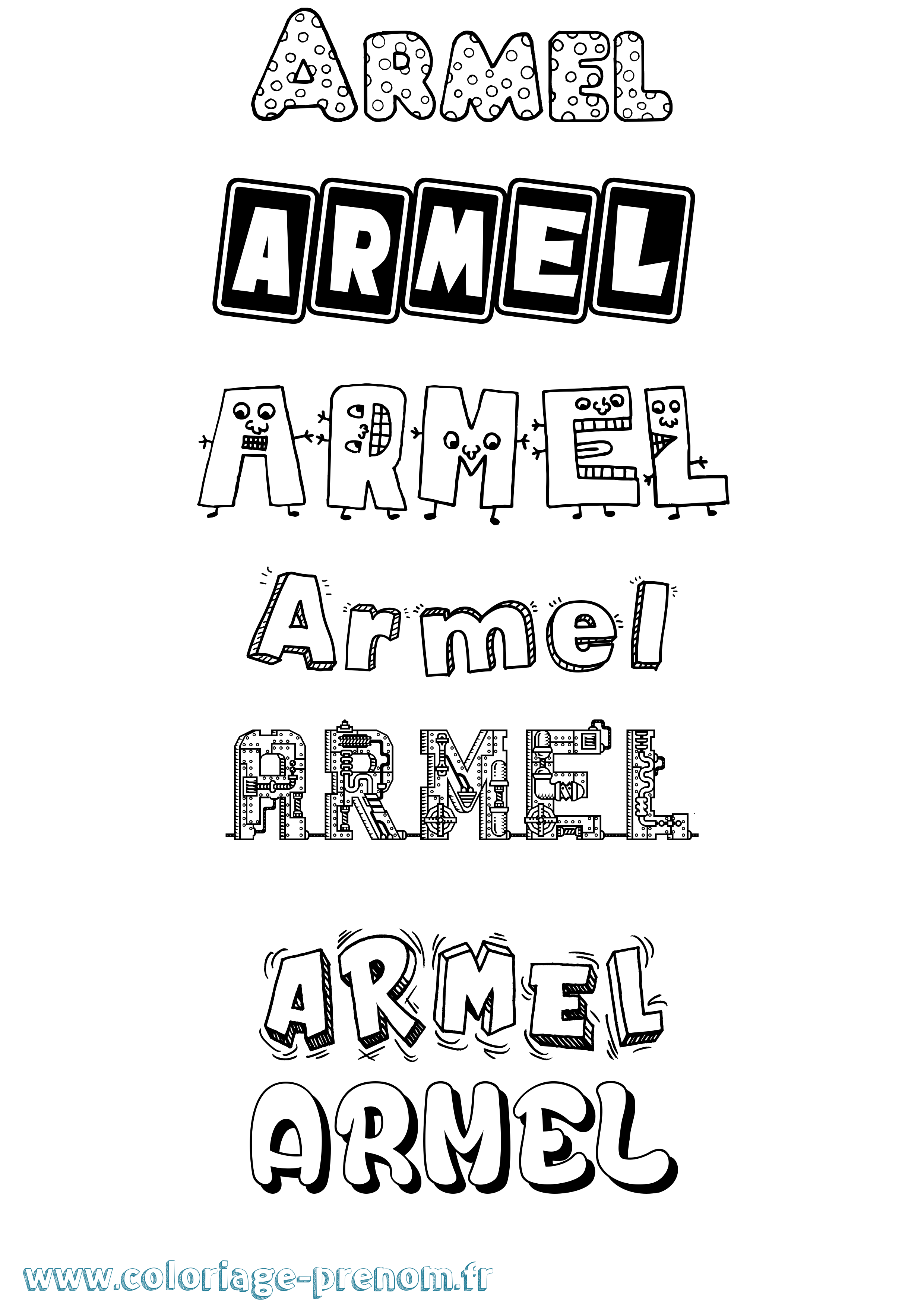 Coloriage Armel Fun Coloriage prénom Armel Fun