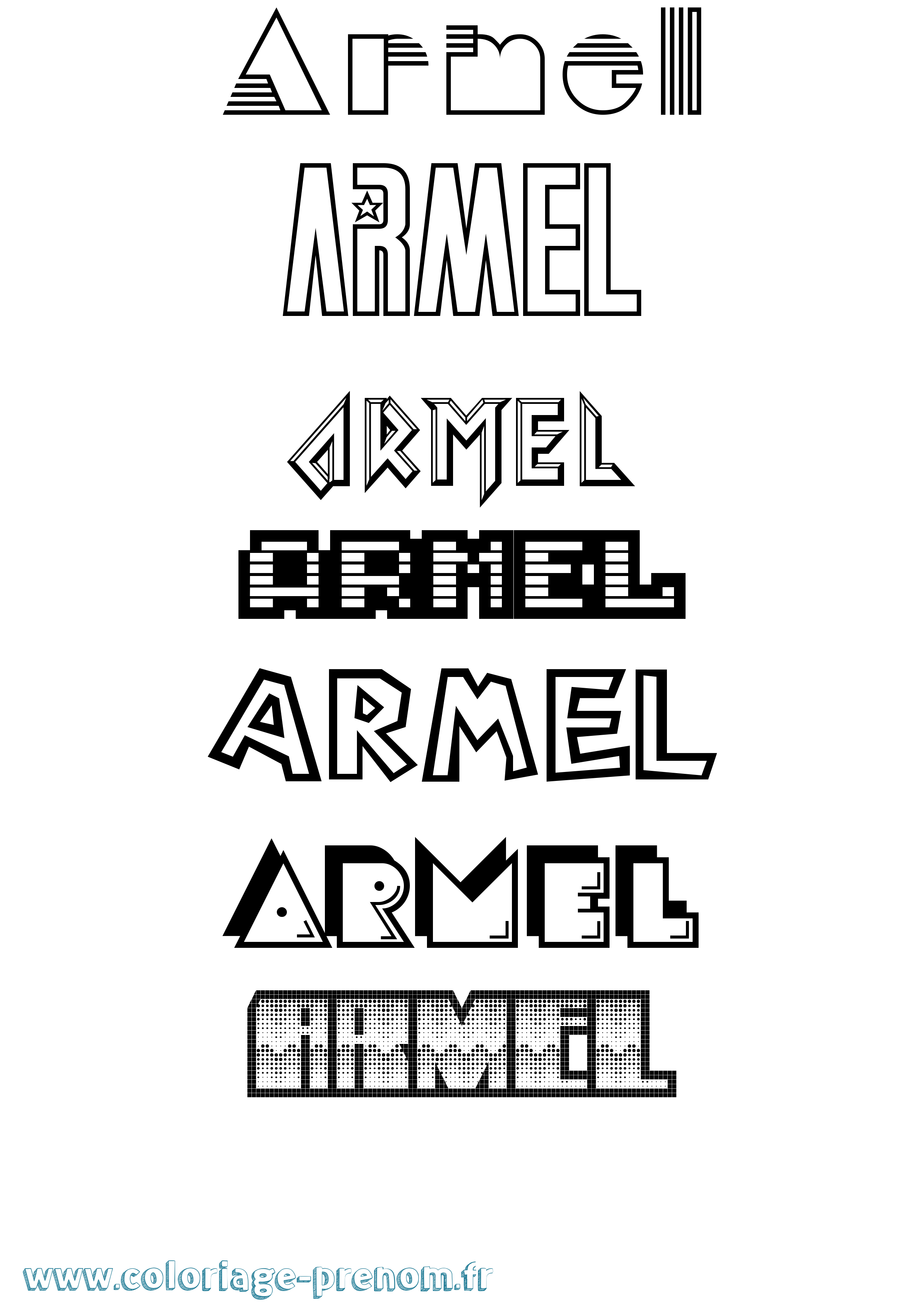 Coloriage Armel Jeux Vidéos Coloriage prénom Armel Jeux Vidéos