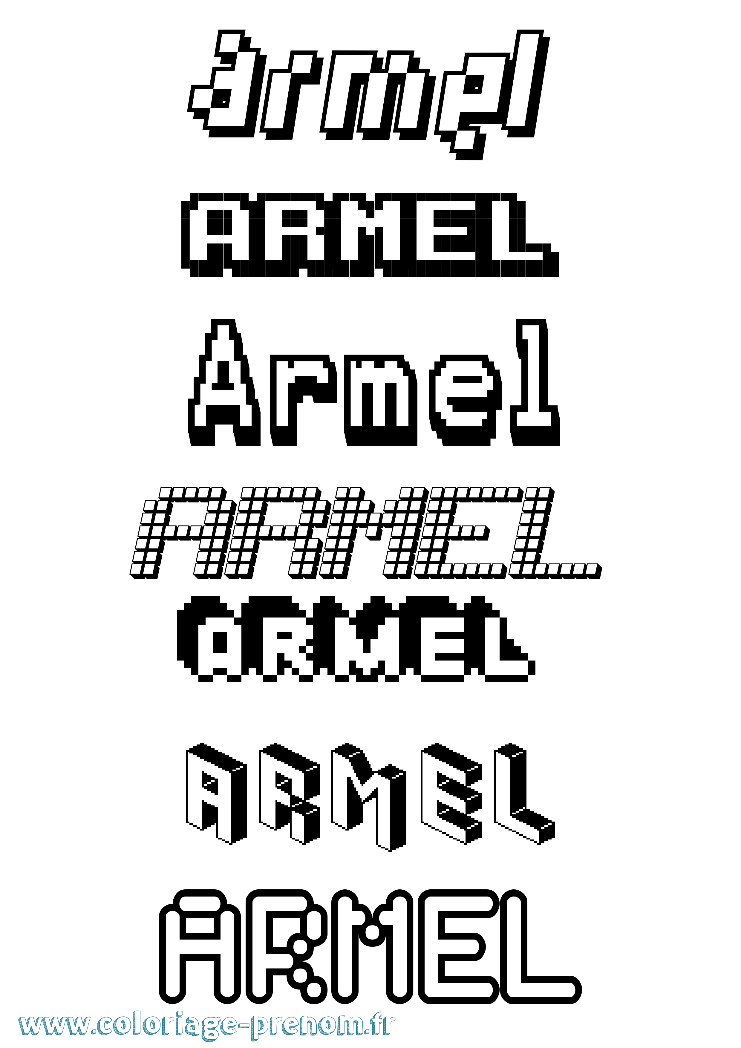 Coloriage Armel Pixel Coloriage prénom Armel Pixel