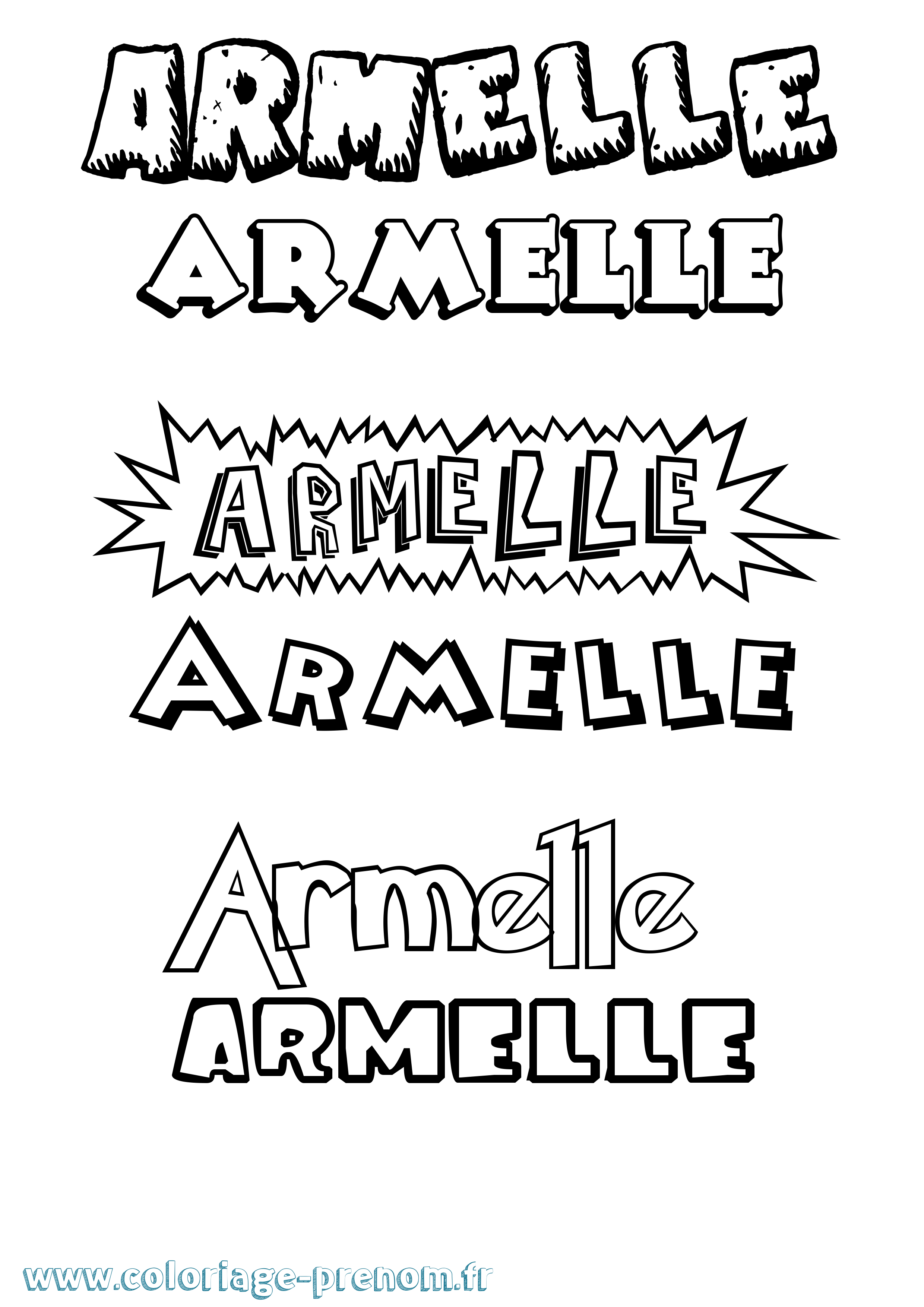 Coloriage Armelle Coloriage prénom Armelle