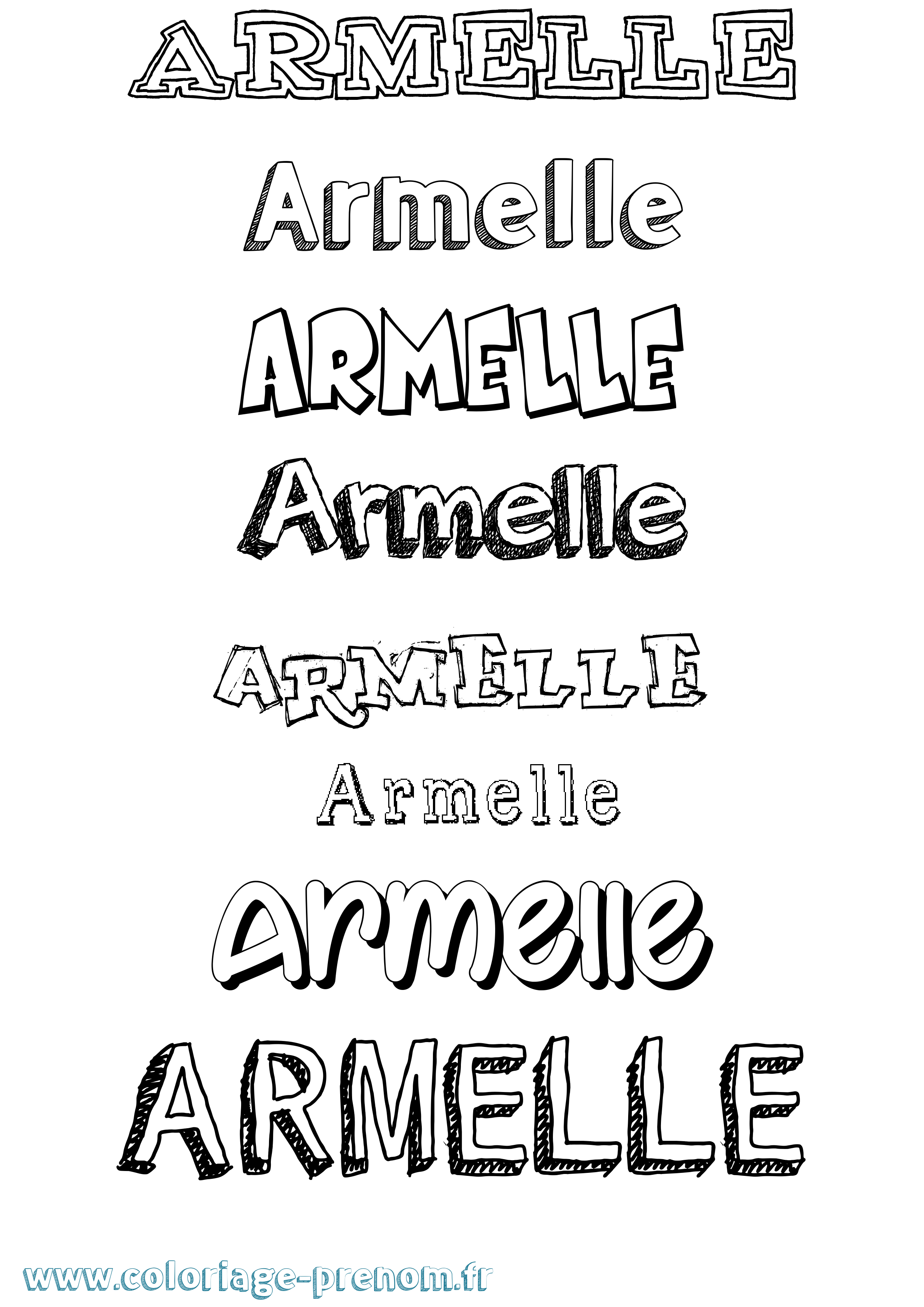 Coloriage Armelle Coloriage prénom Armelle
