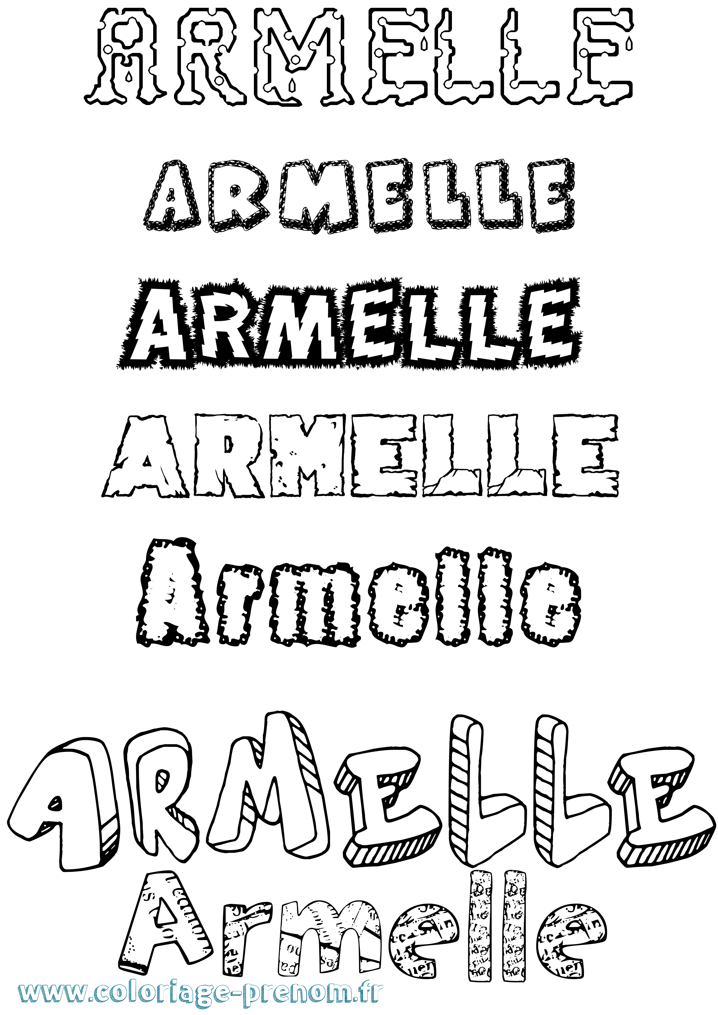 Coloriage Armelle Coloriage prénom Armelle