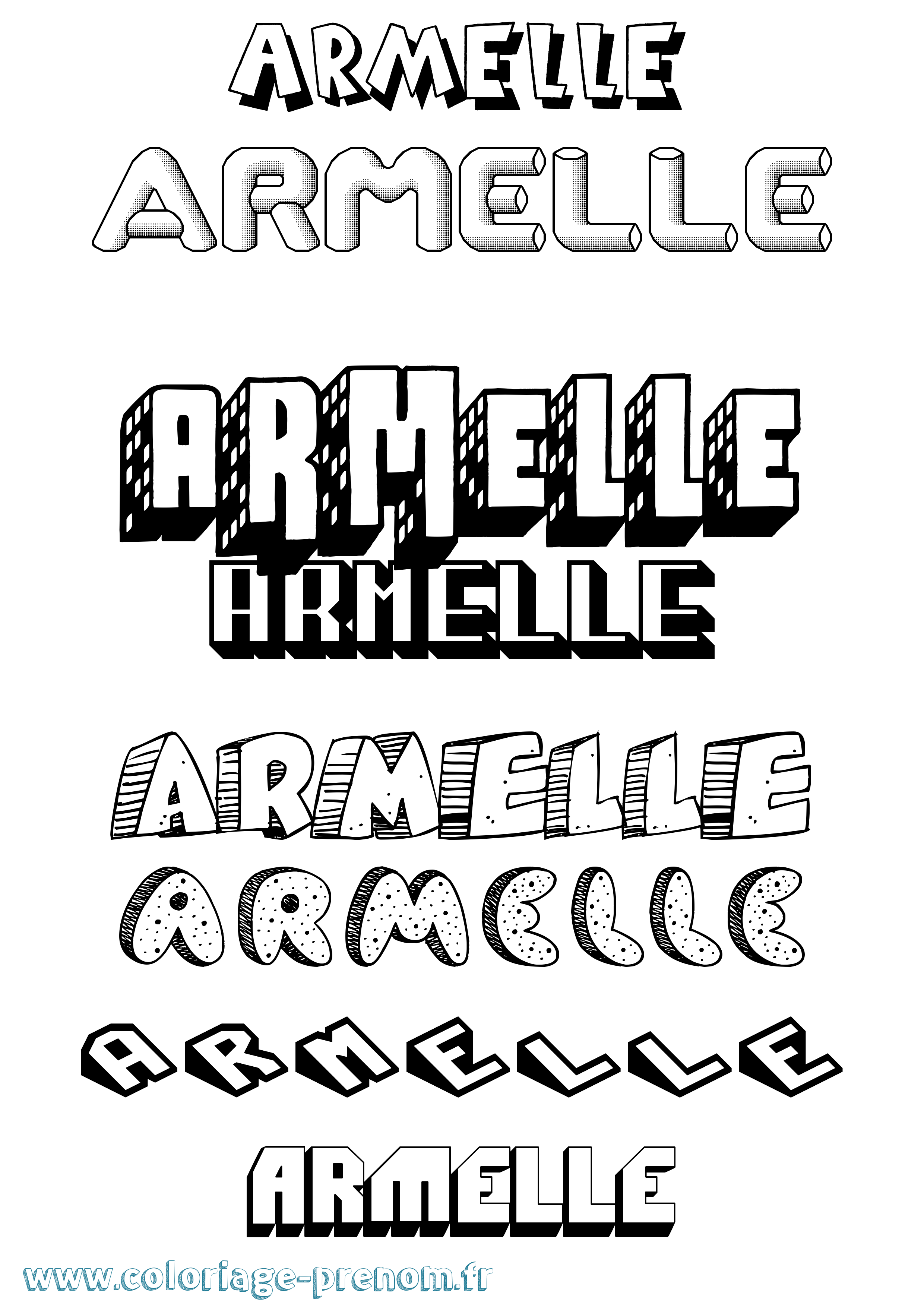 Coloriage prénom Armelle