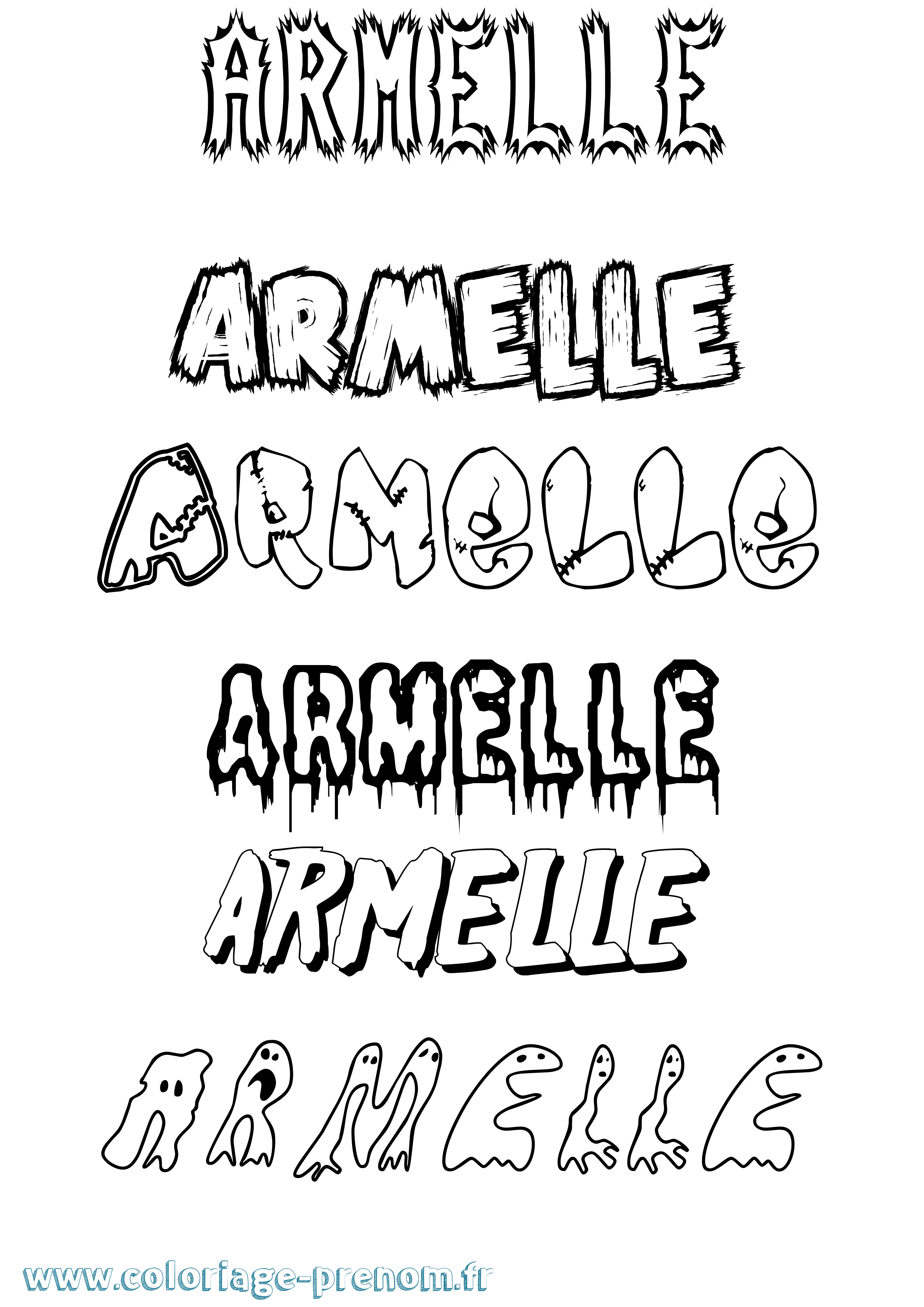 Coloriage Armelle Coloriage prénom Armelle