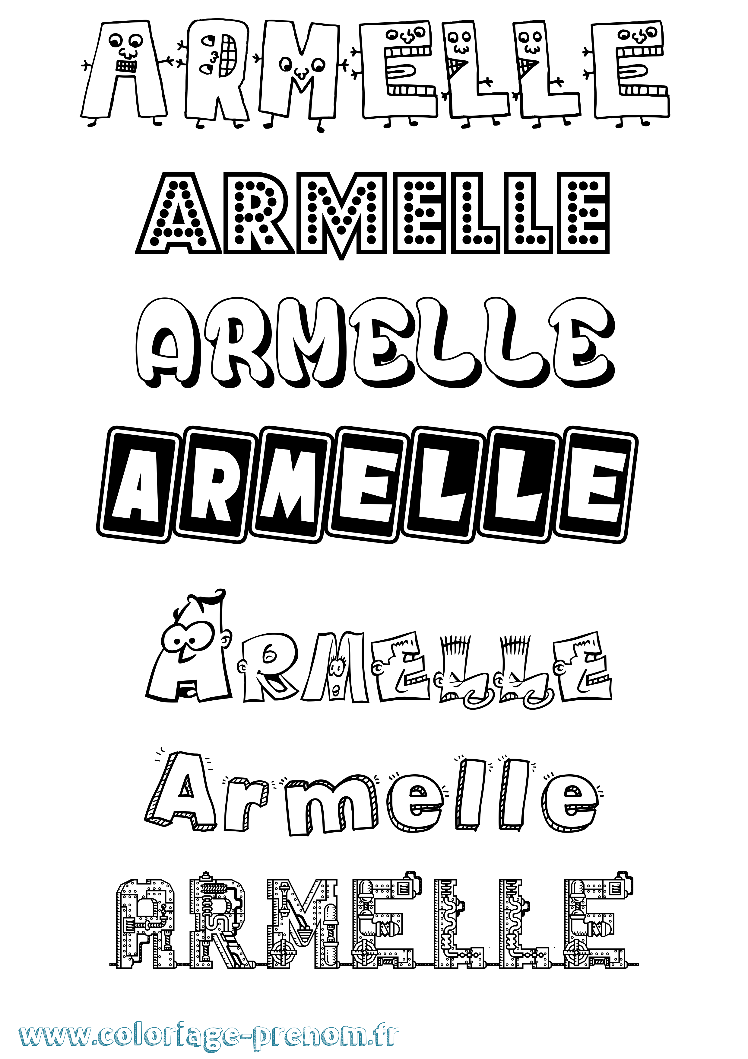 Coloriage Armelle Coloriage prénom Armelle