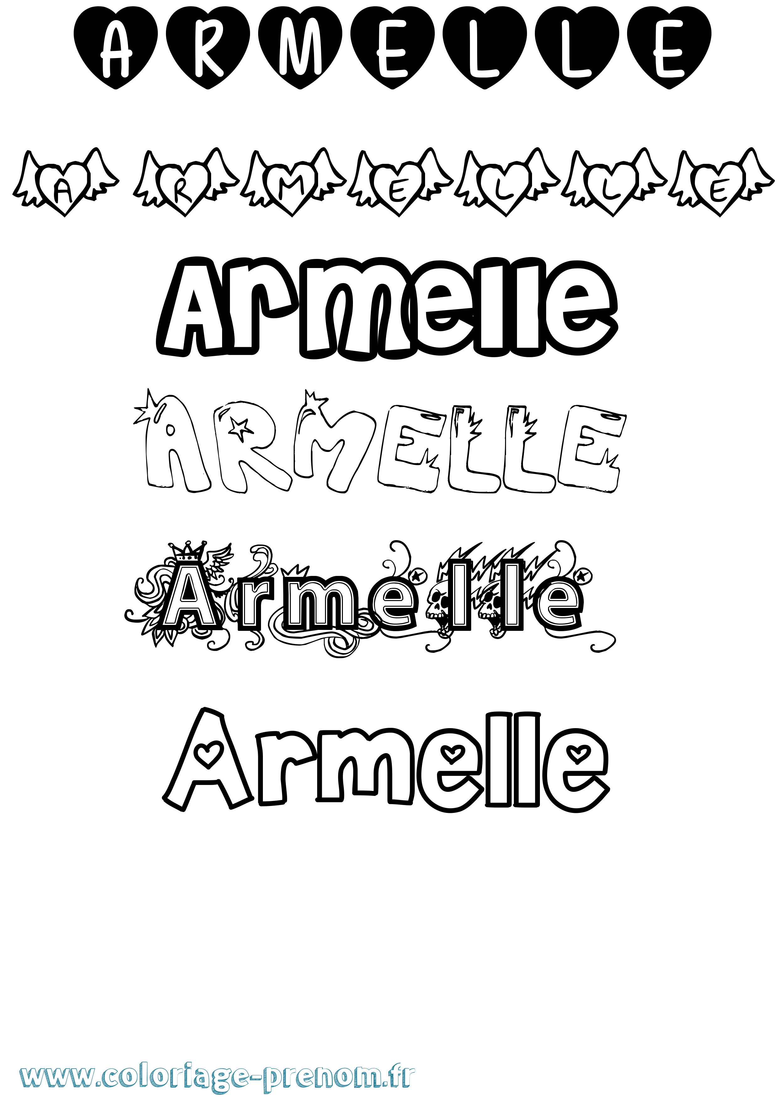 Coloriage Armelle Coloriage prénom Armelle