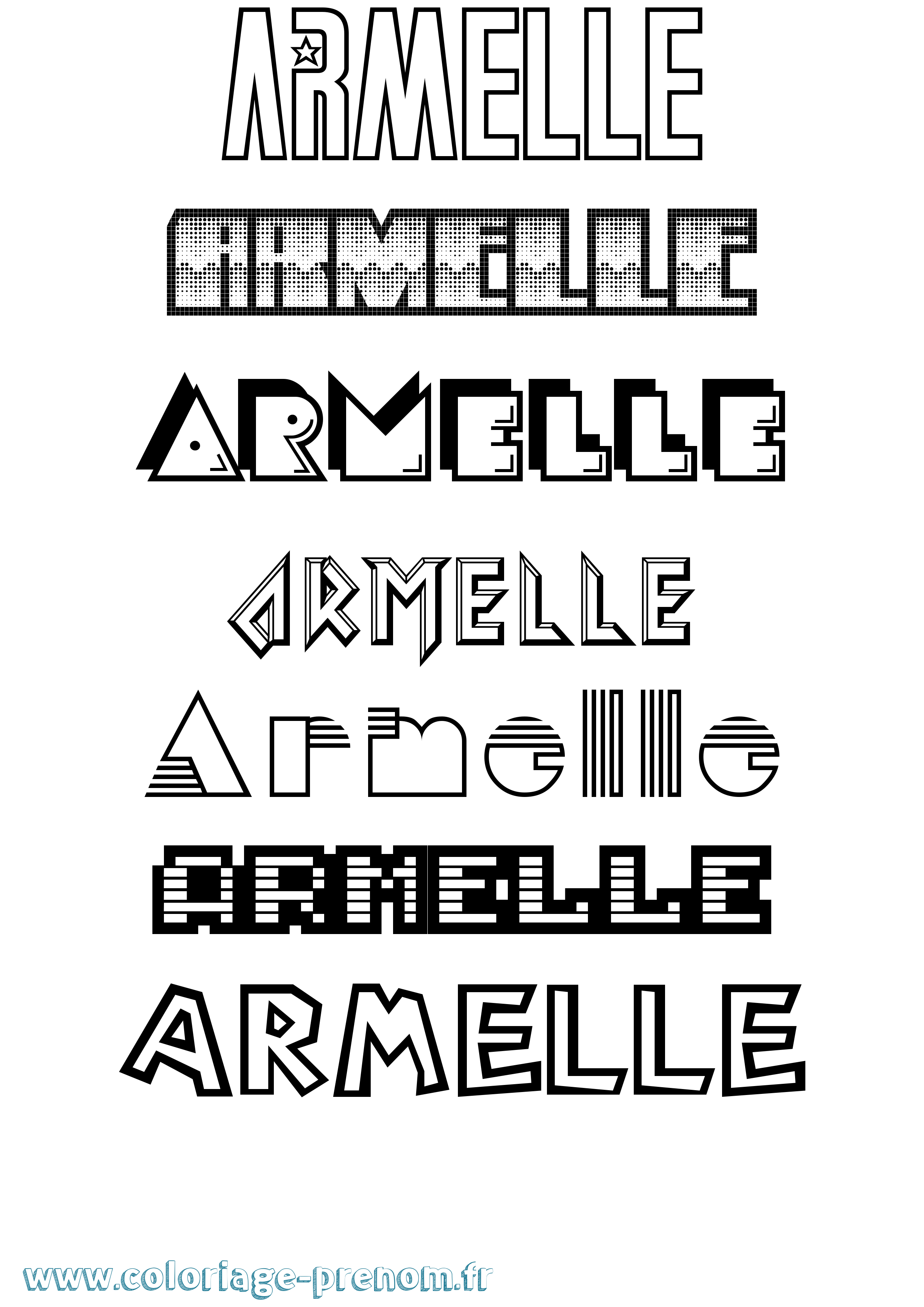 Coloriage Armelle Coloriage prénom Armelle