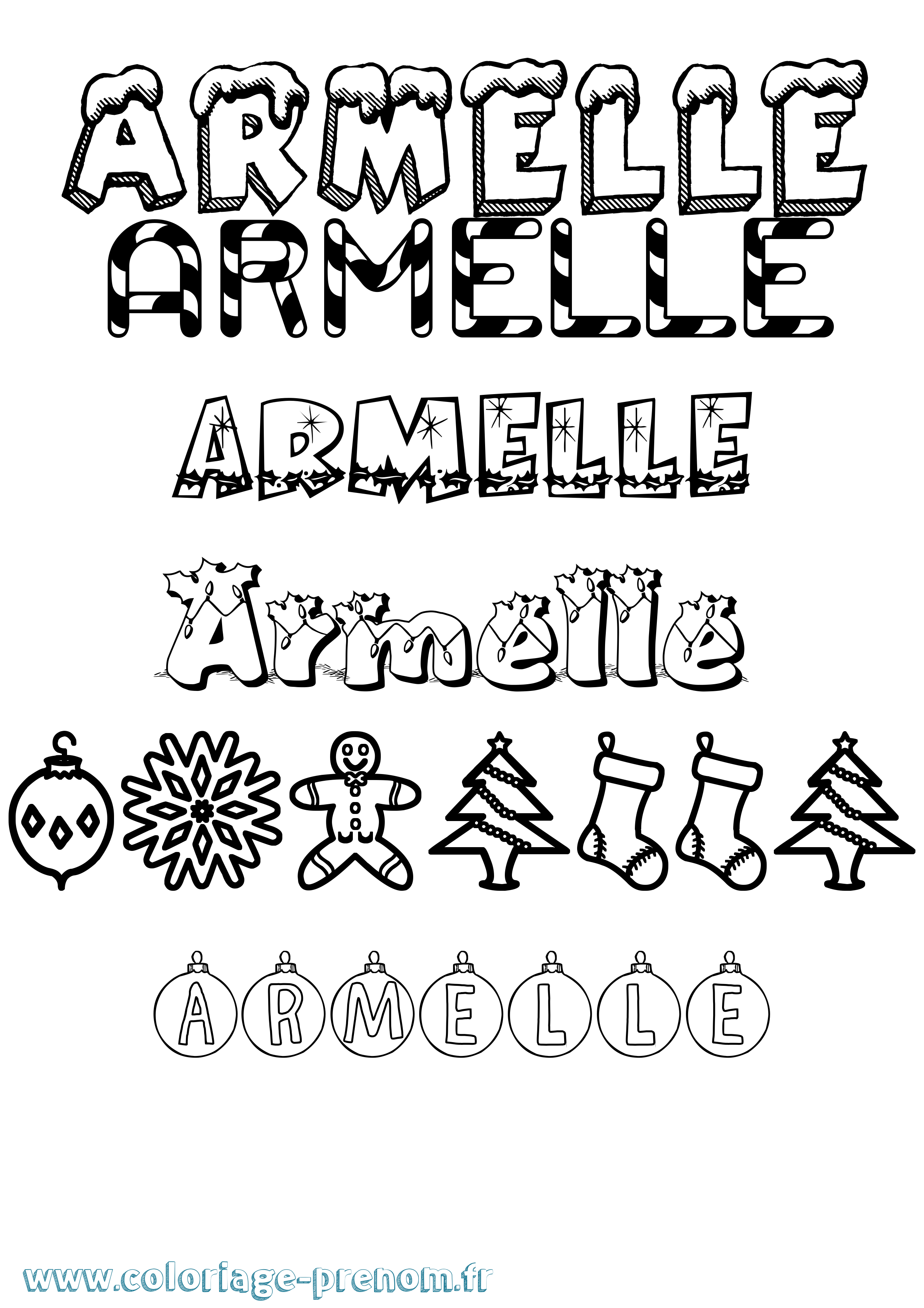 Coloriage Armelle Coloriage prénom Armelle