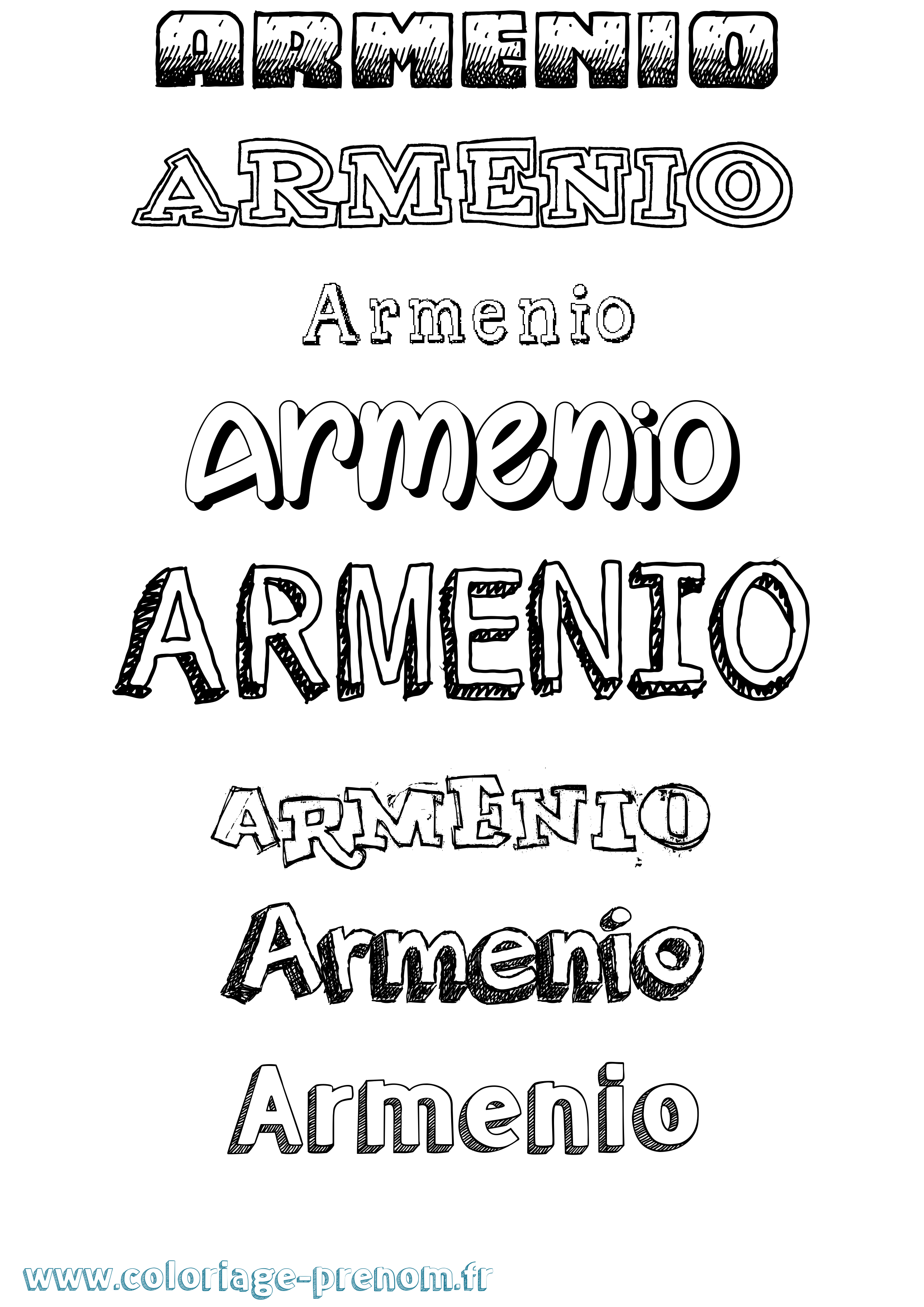 Coloriage prénom Armenio Dessiné