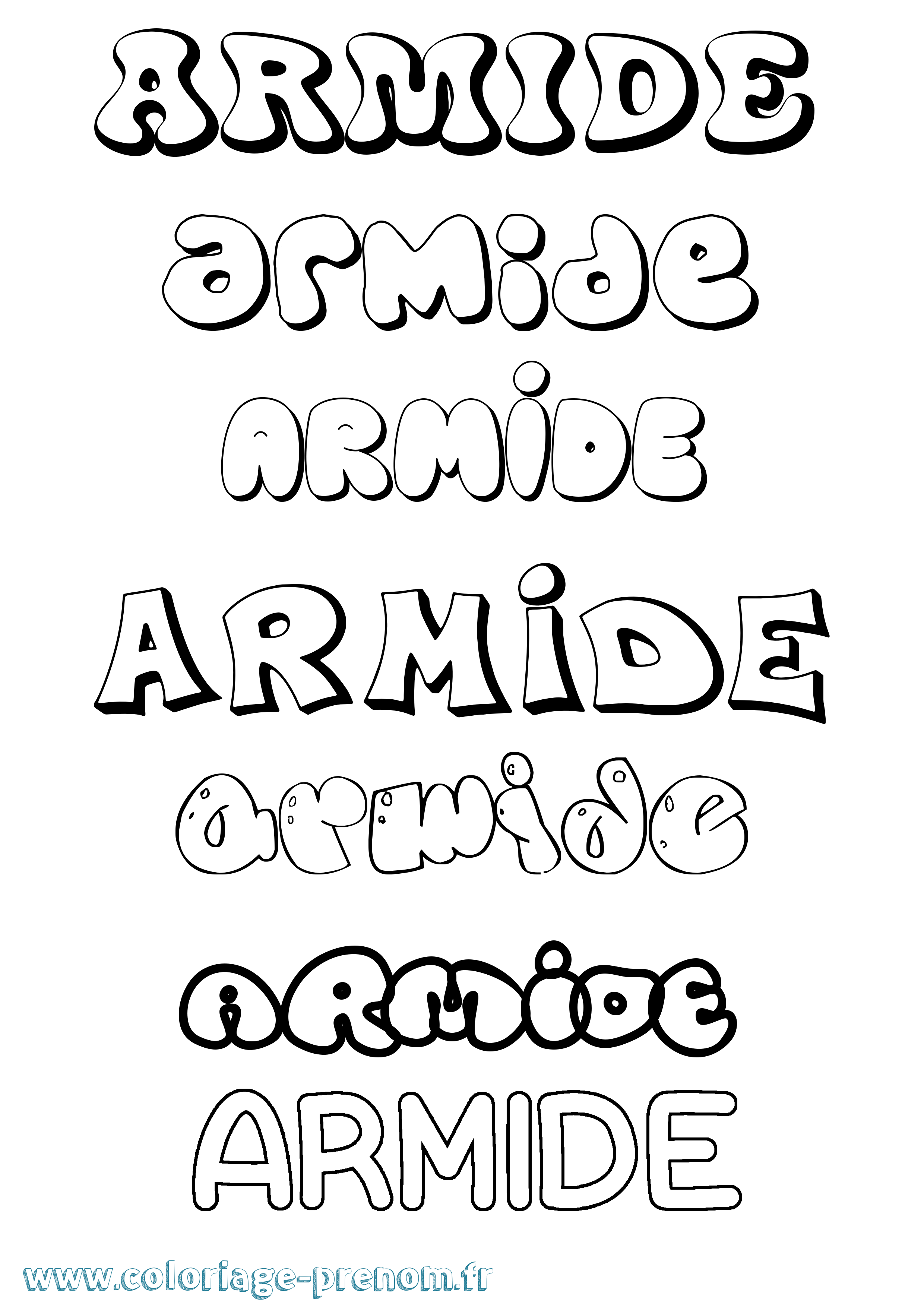 Coloriage prénom Armide Bubble
