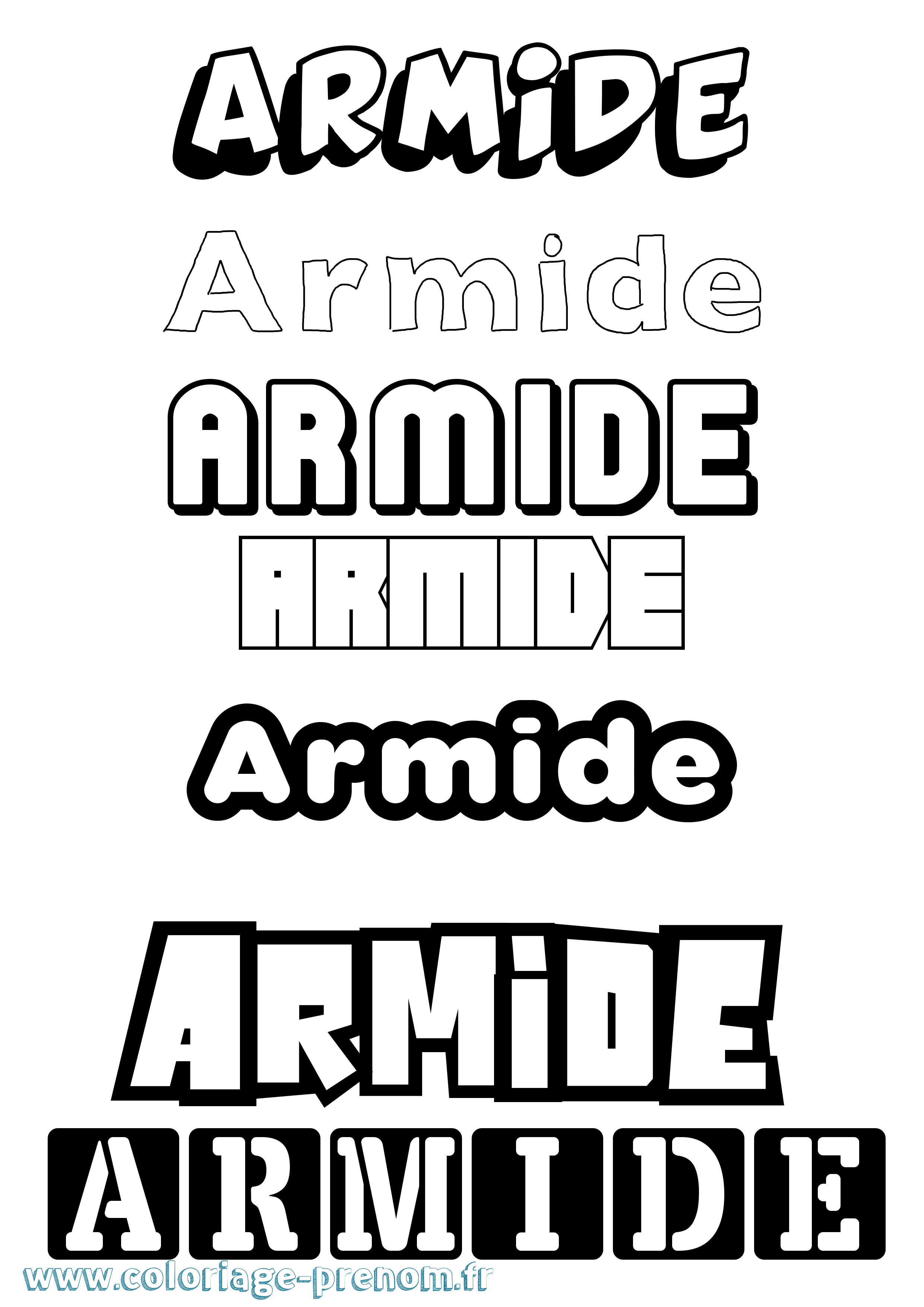 Coloriage prénom Armide Simple
