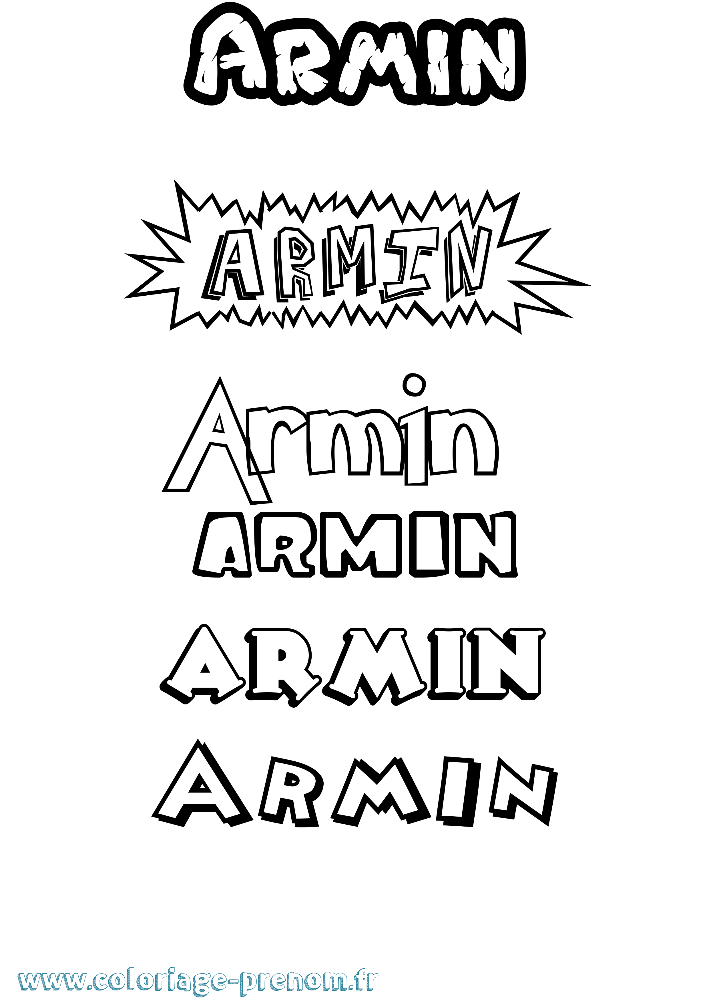 Coloriage prénom Armin Dessin Animé