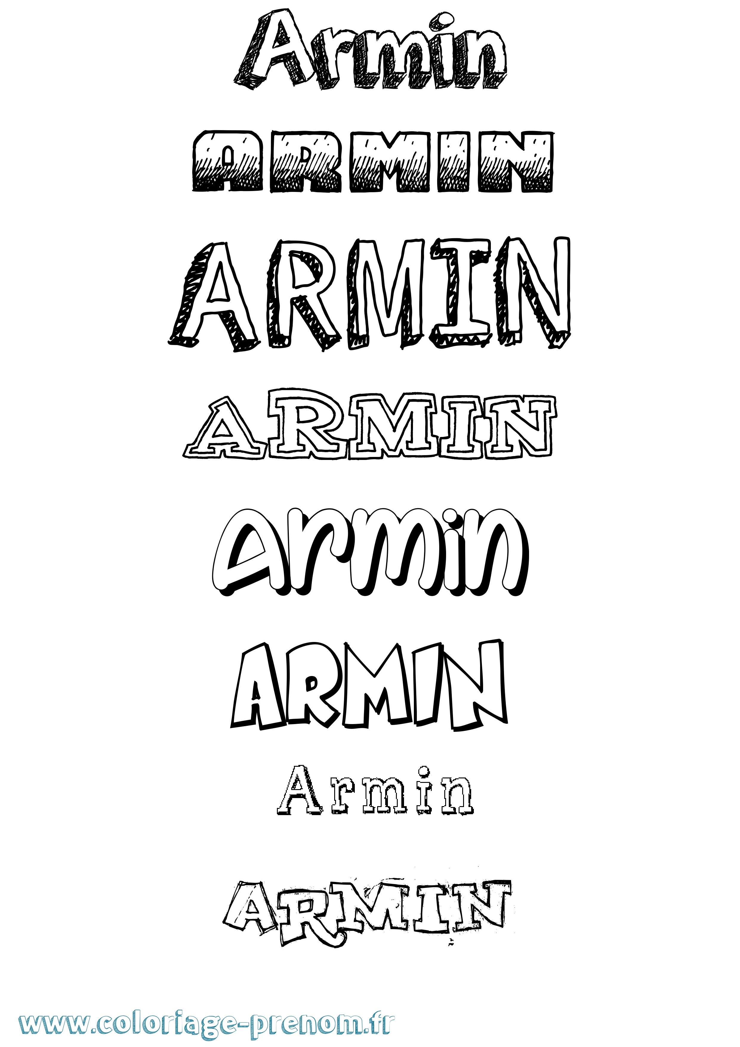 Coloriage prénom Armin Dessiné