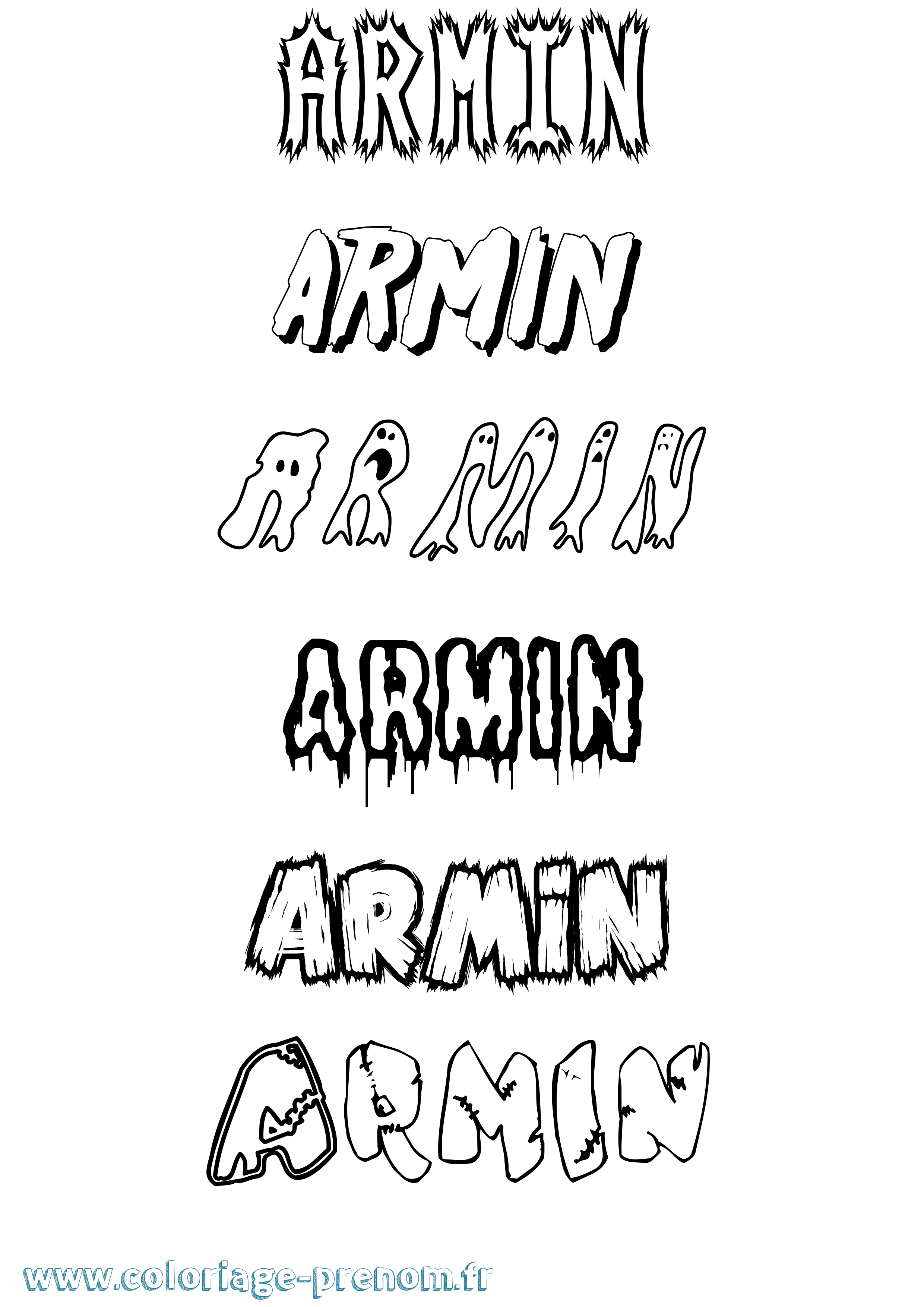 Coloriage prénom Armin Frisson