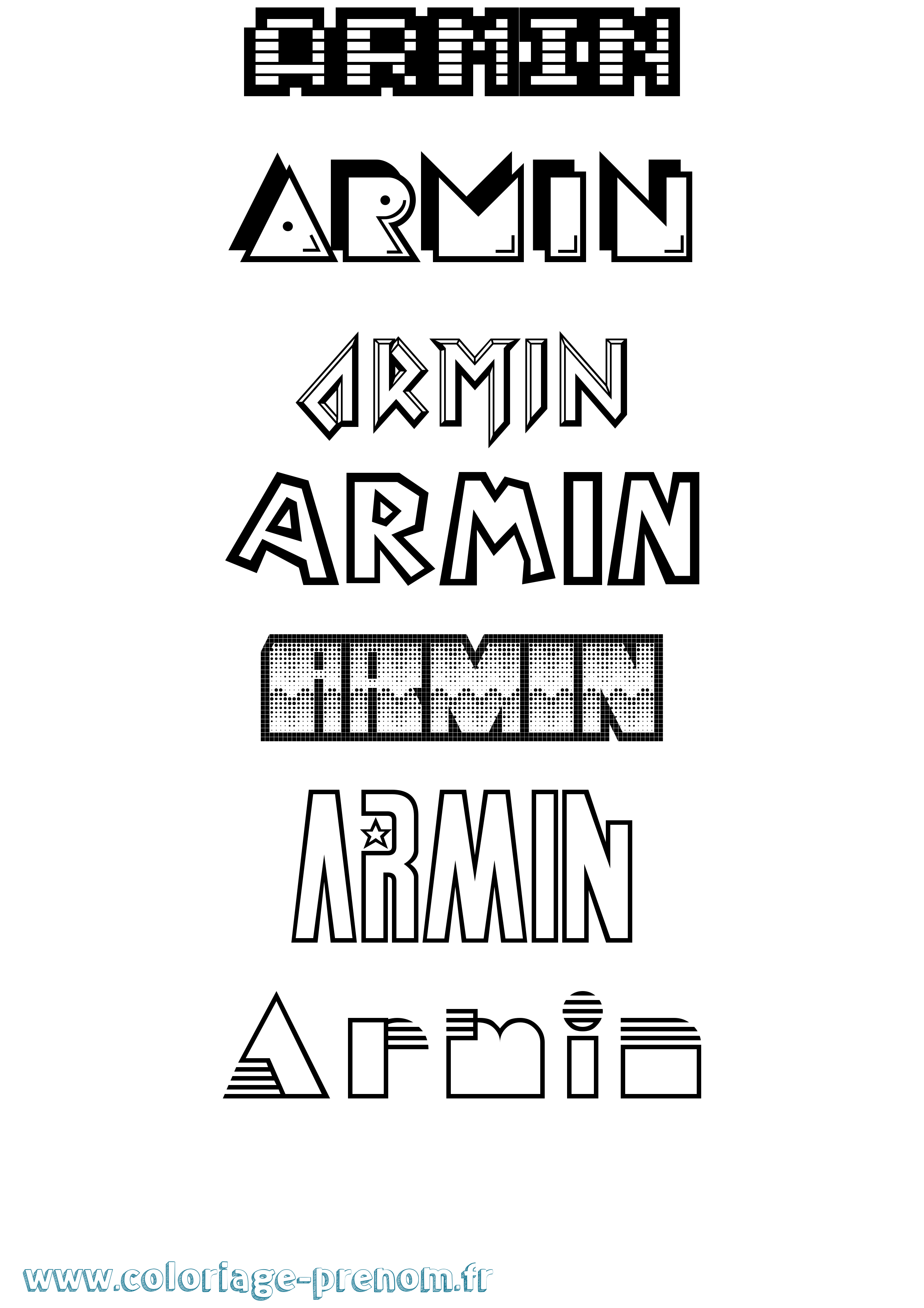 Coloriage prénom Armin Jeux Vidéos