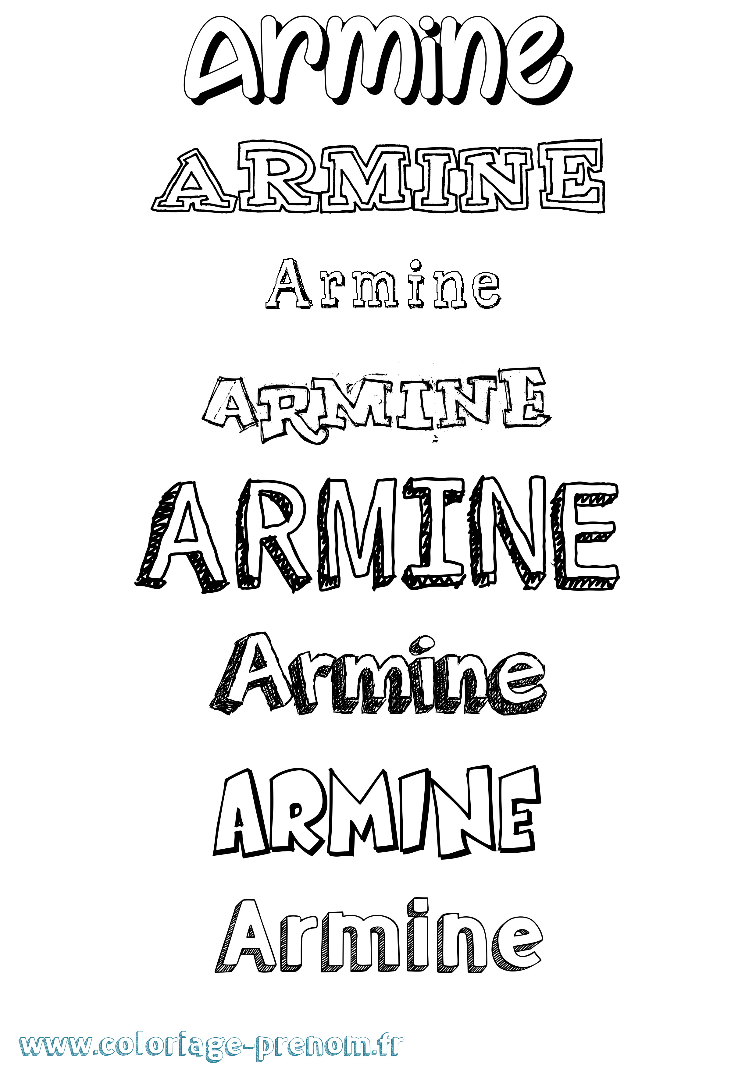 Coloriage prénom Armine Dessiné