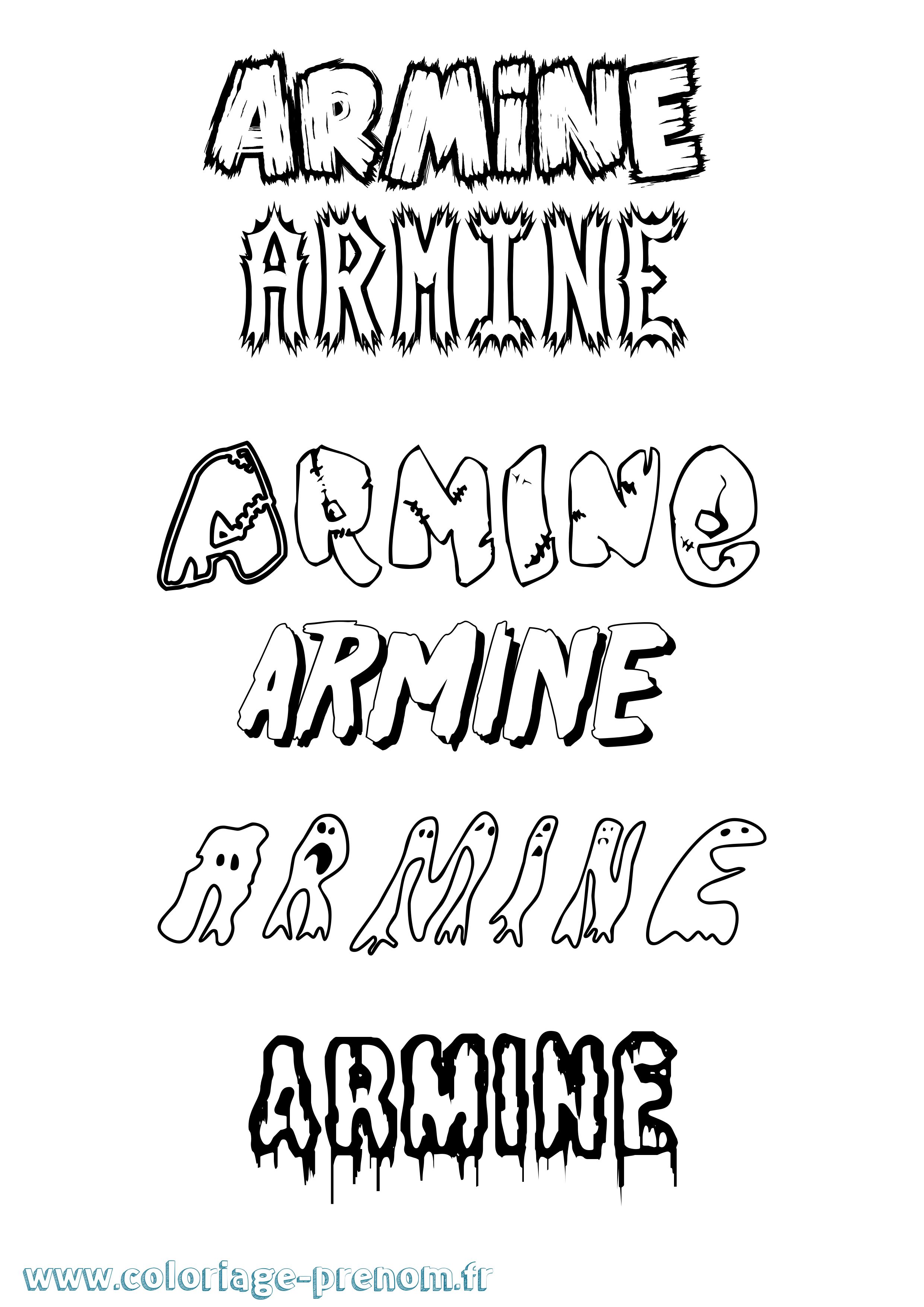 Coloriage prénom Armine Frisson