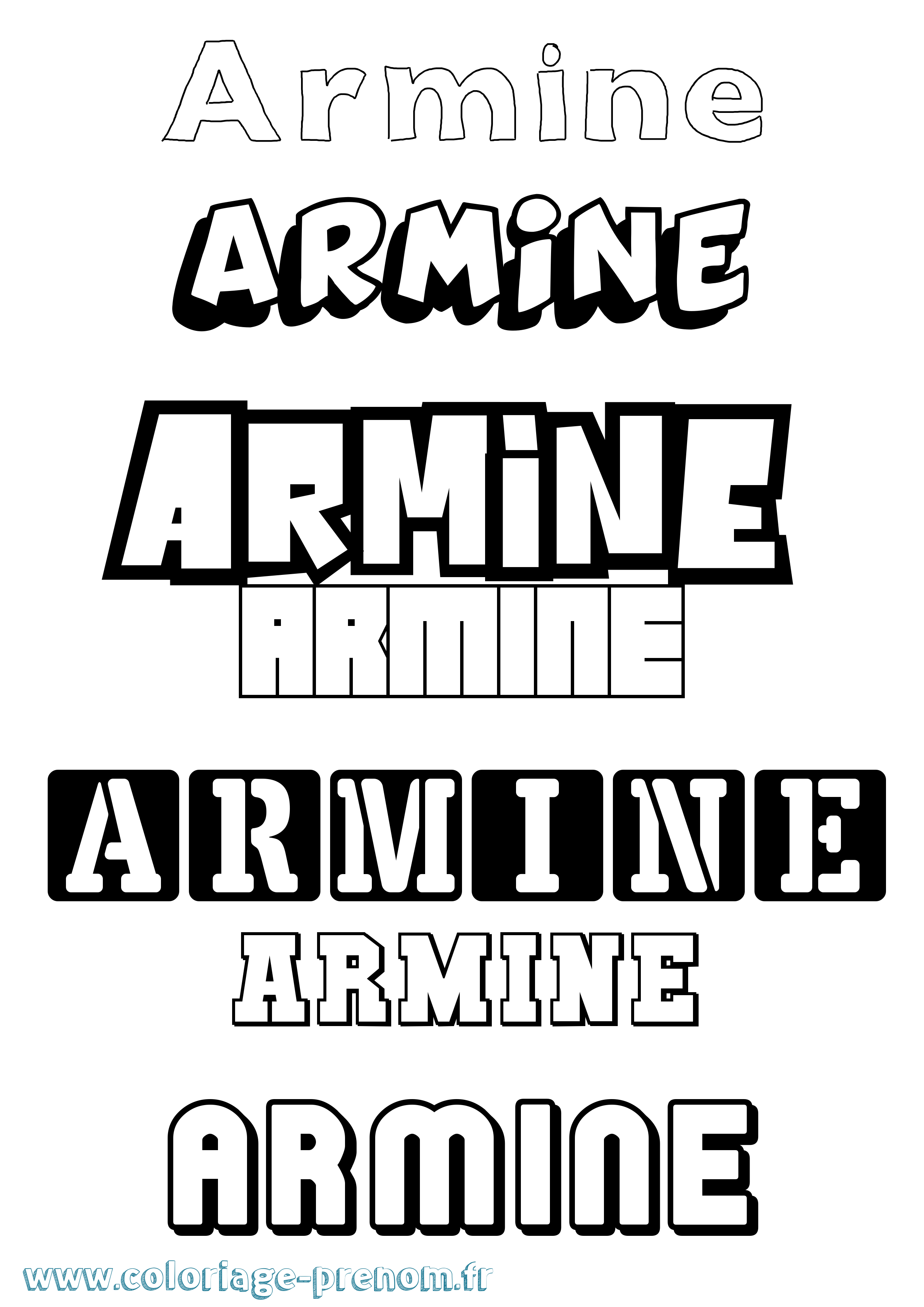 Coloriage prénom Armine Simple