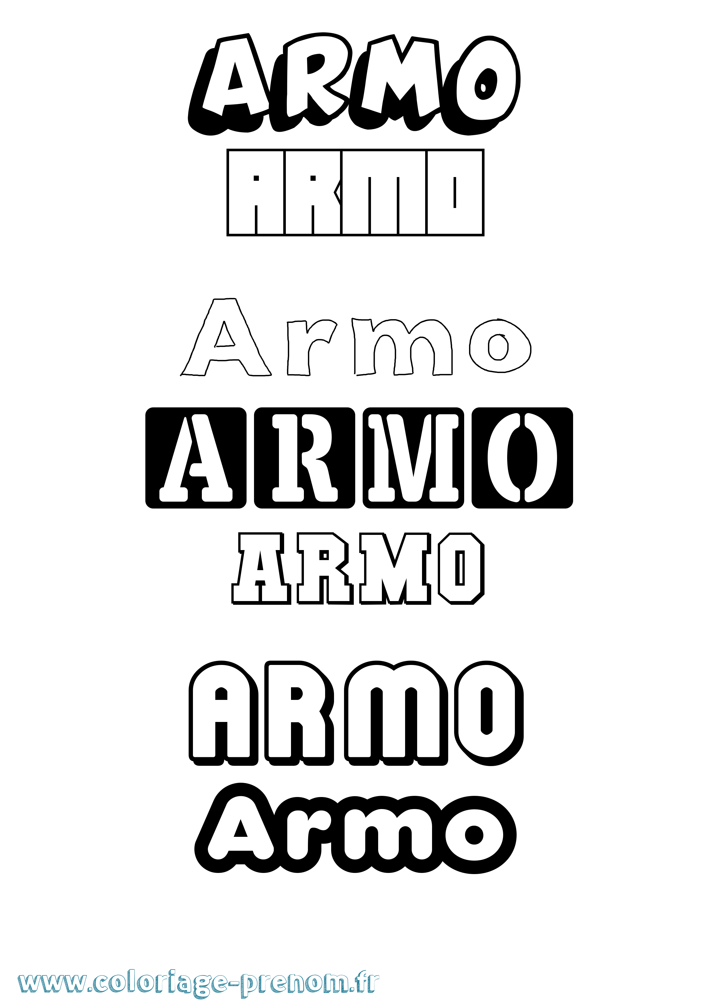 Coloriage prénom Armo Simple