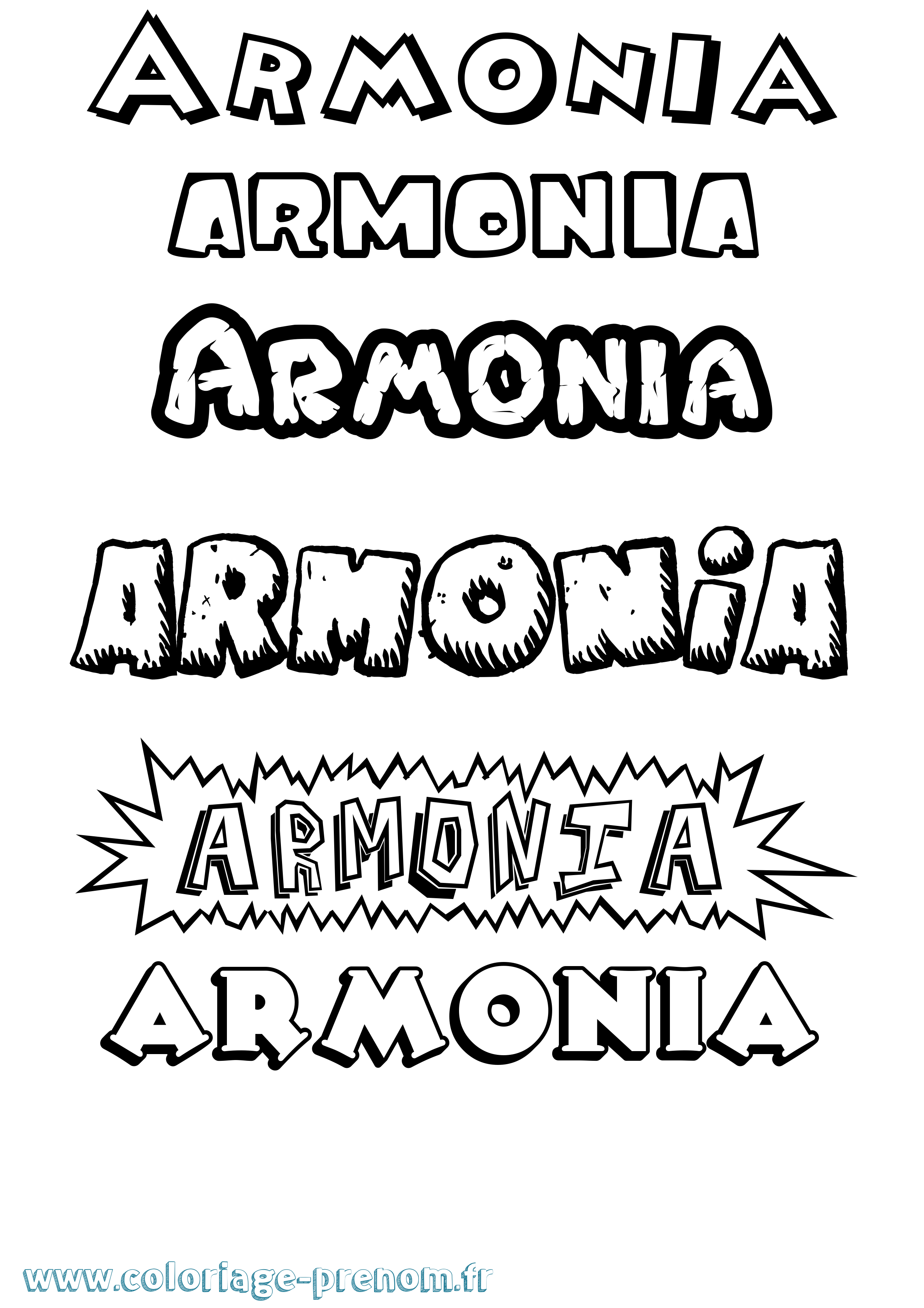 Coloriage prénom Armonia Dessin Animé