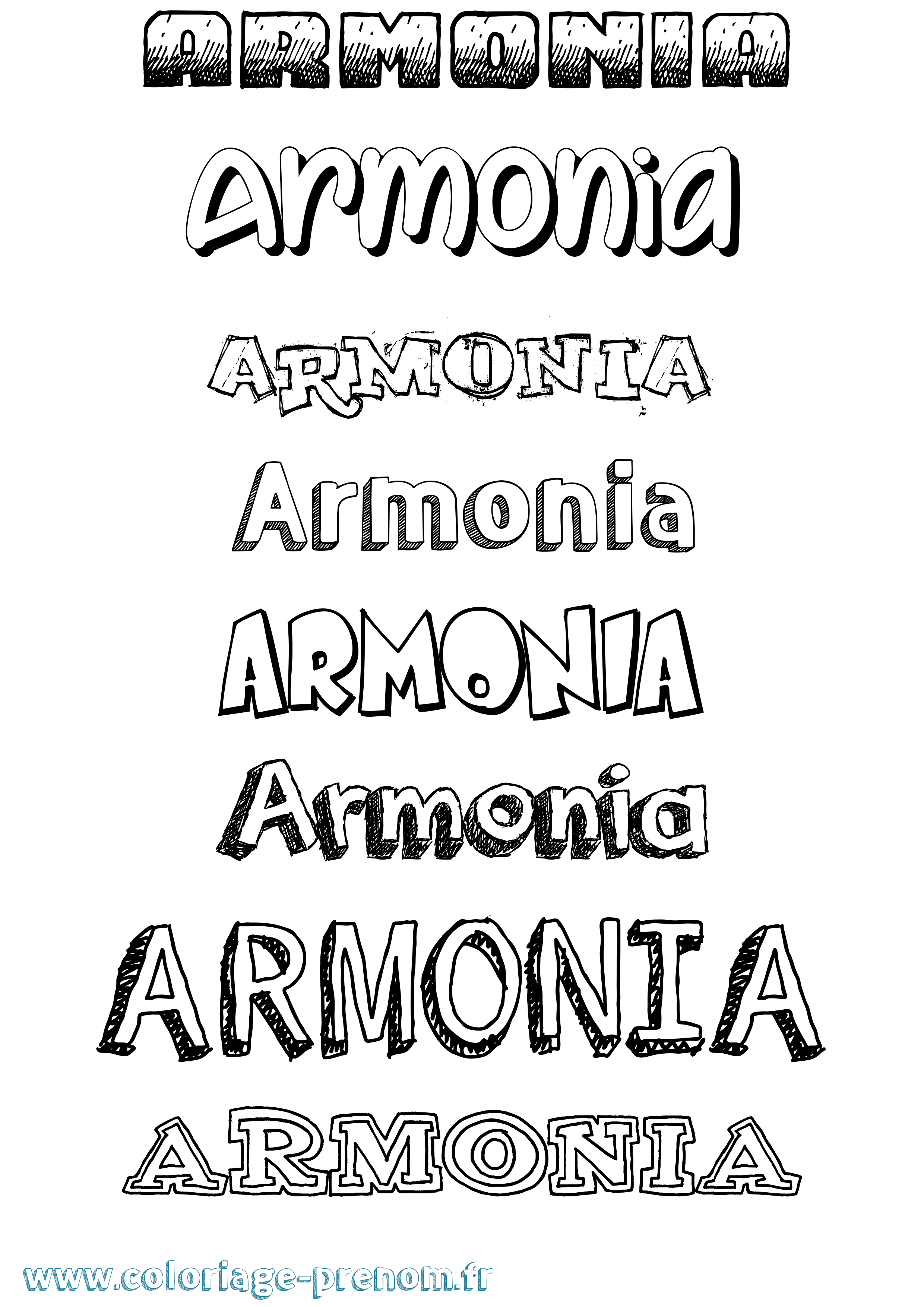 Coloriage prénom Armonia Dessiné