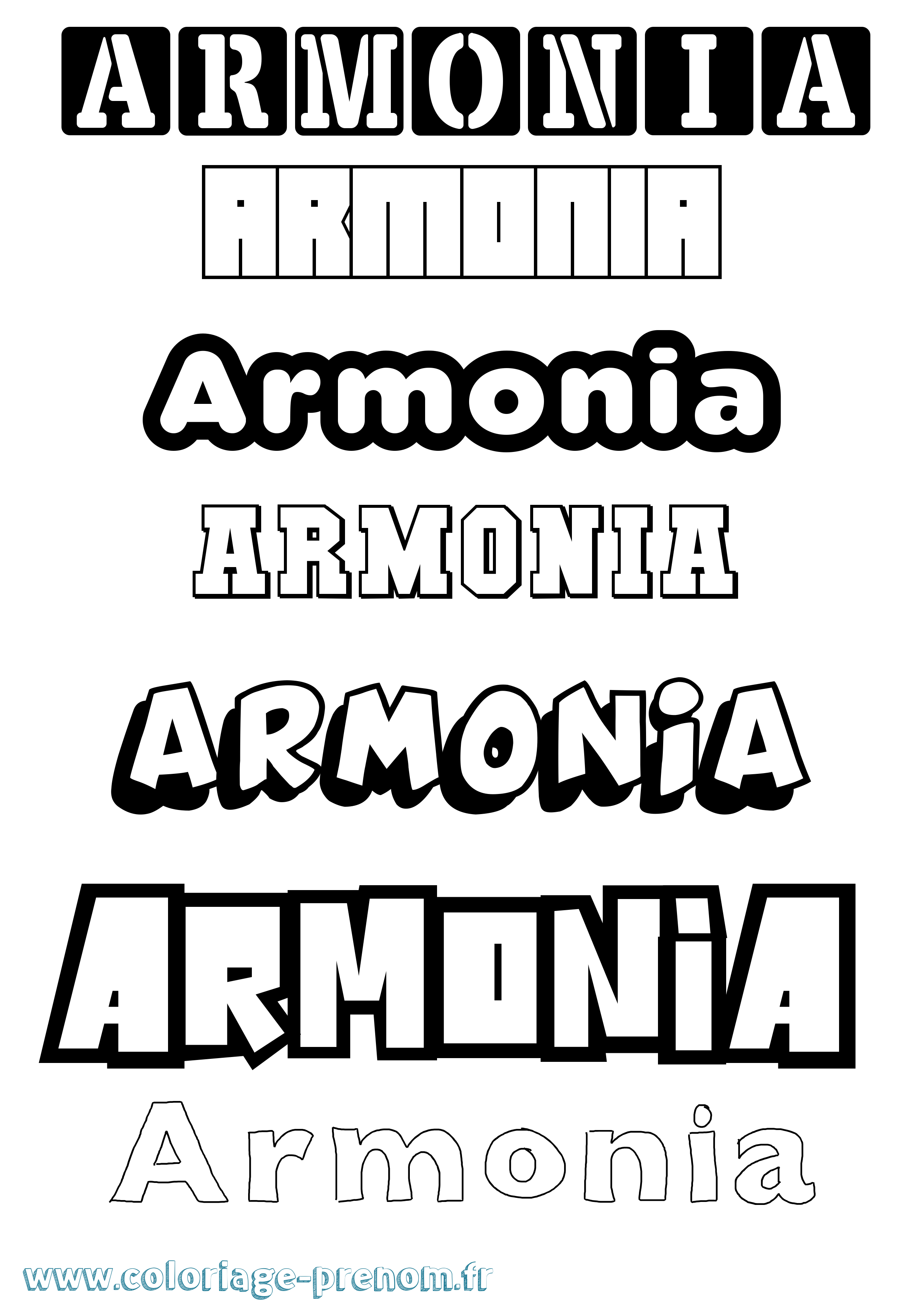 Coloriage prénom Armonia Simple