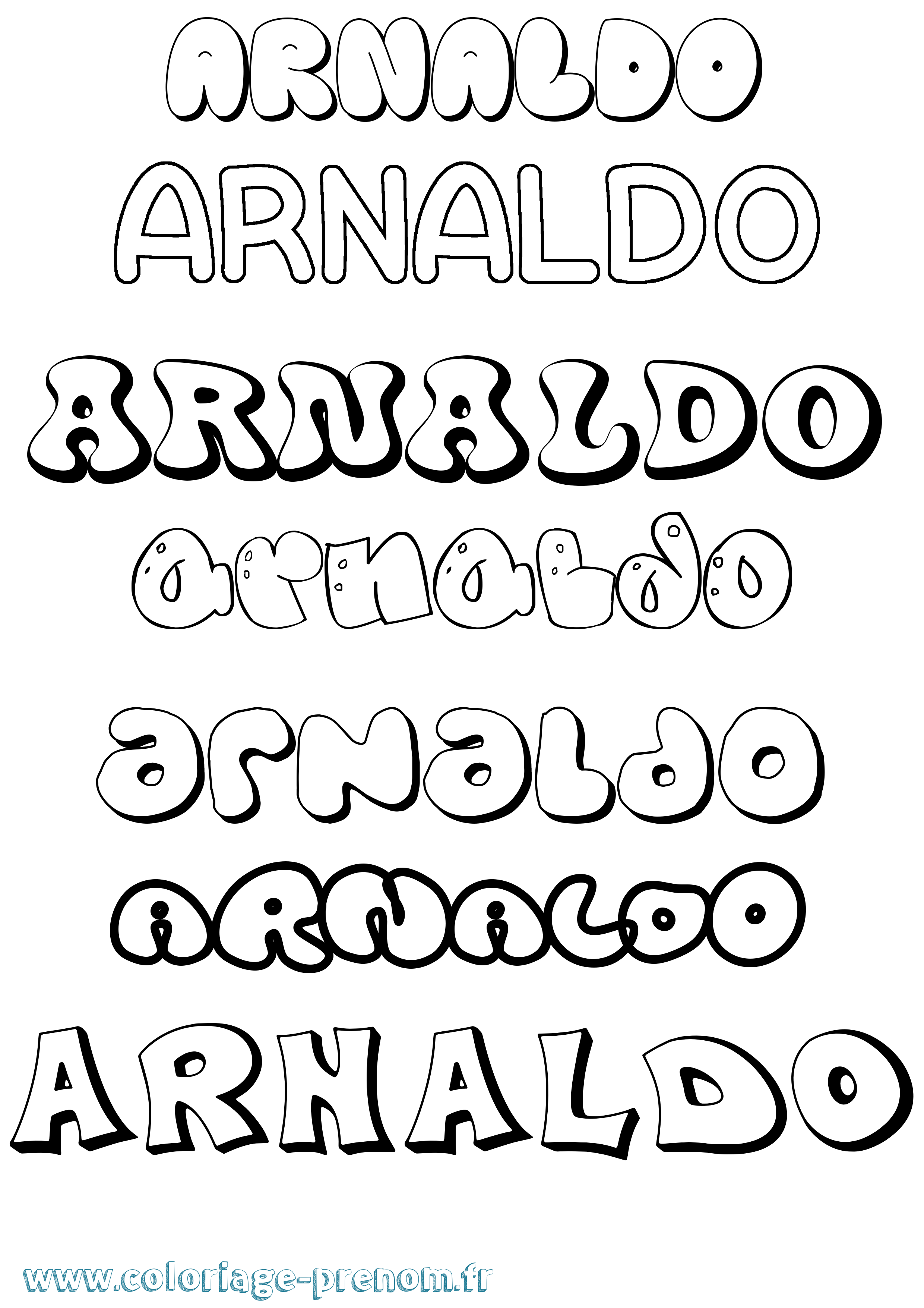 Coloriage prénom Arnaldo Bubble