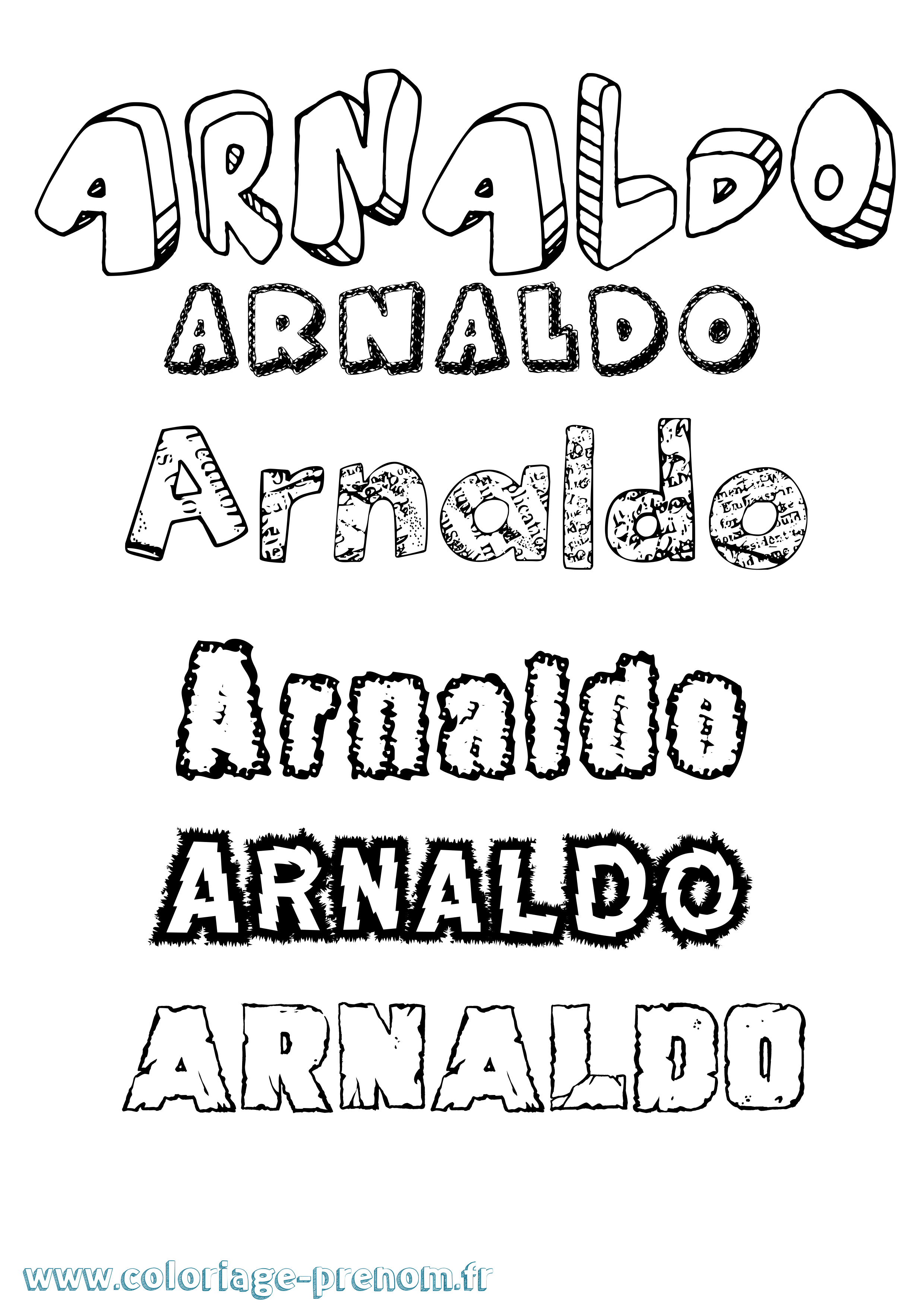 Coloriage prénom Arnaldo Destructuré