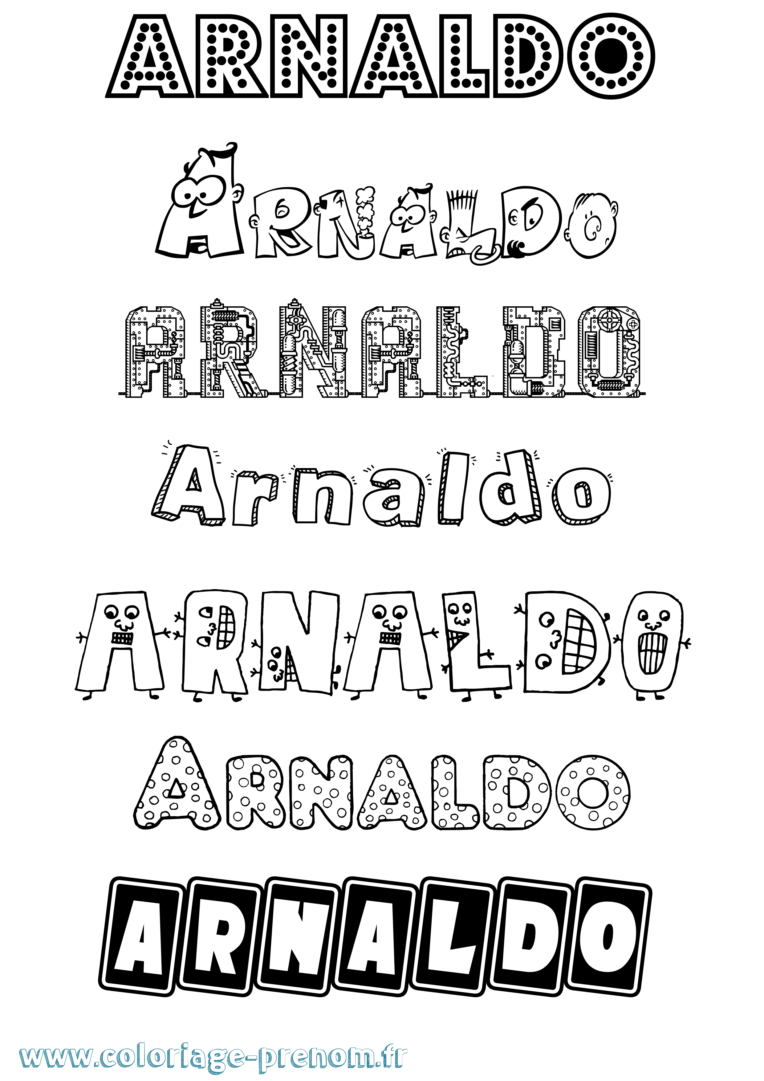 Coloriage prénom Arnaldo Fun