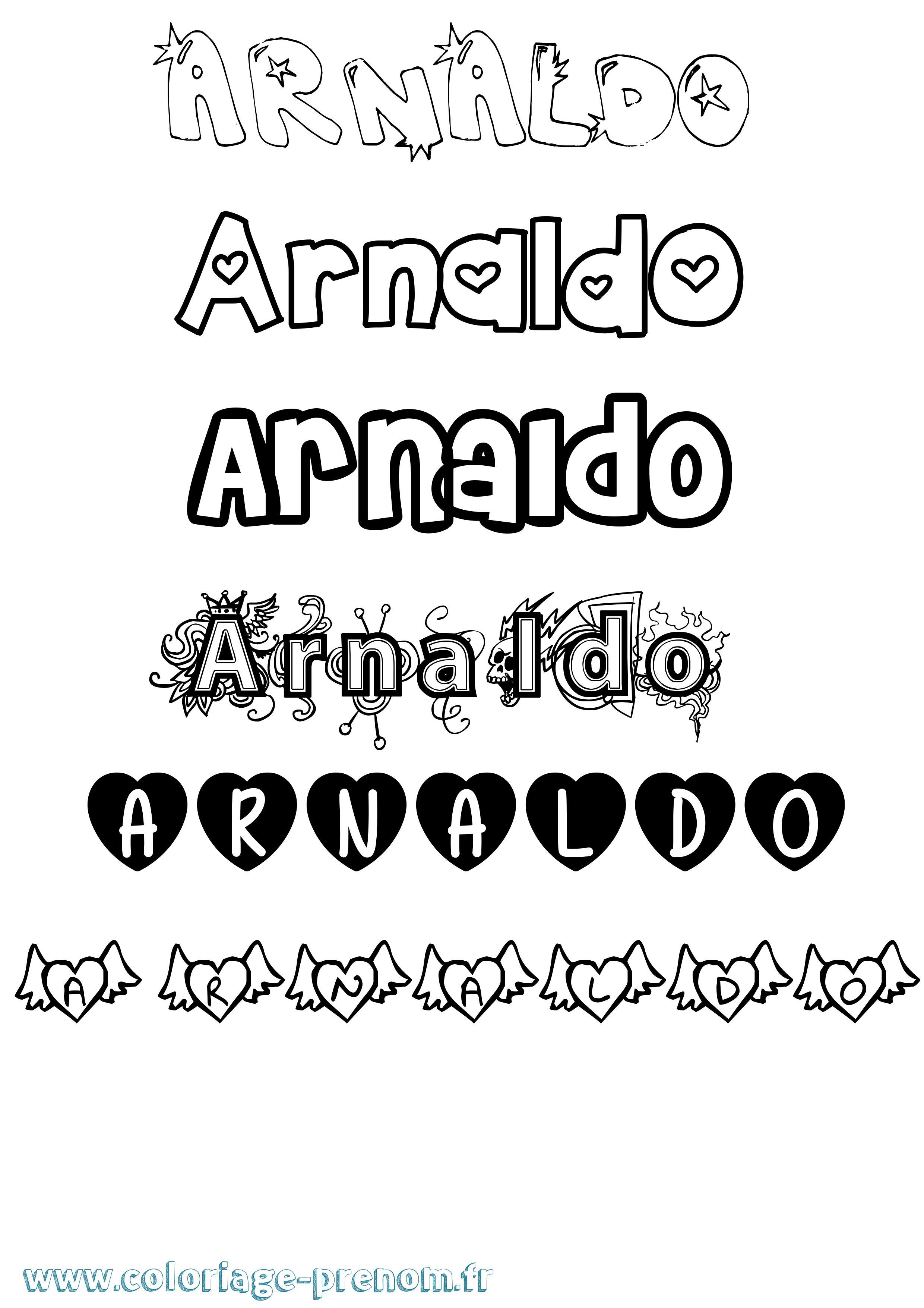Coloriage prénom Arnaldo Girly