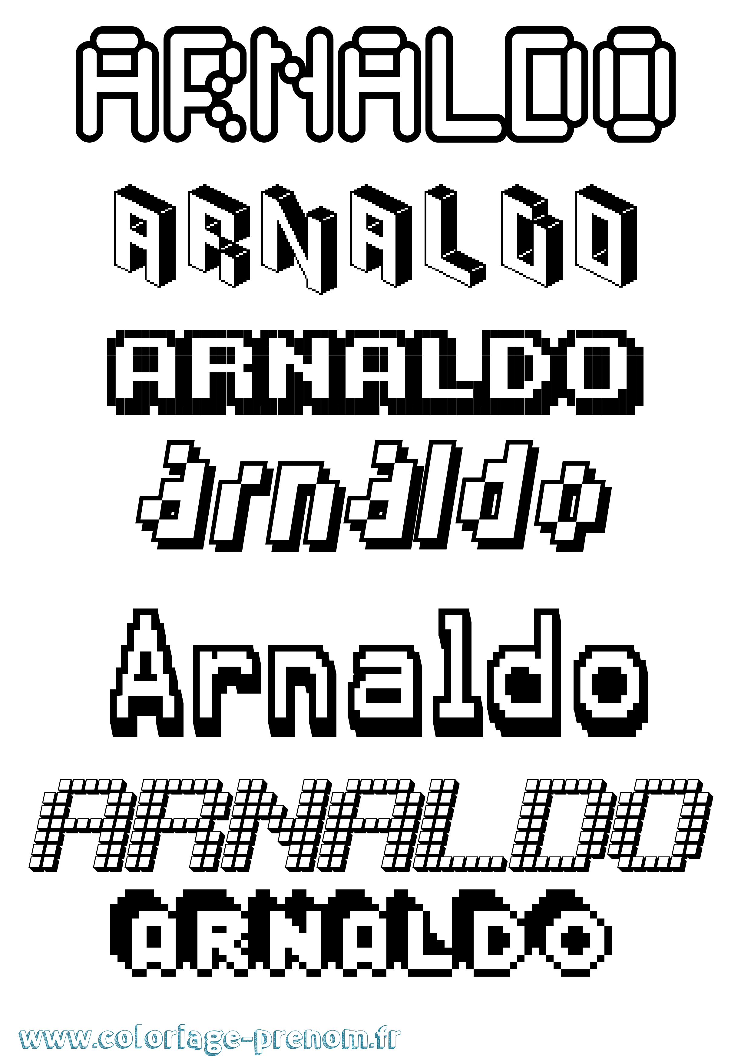 Coloriage prénom Arnaldo Pixel
