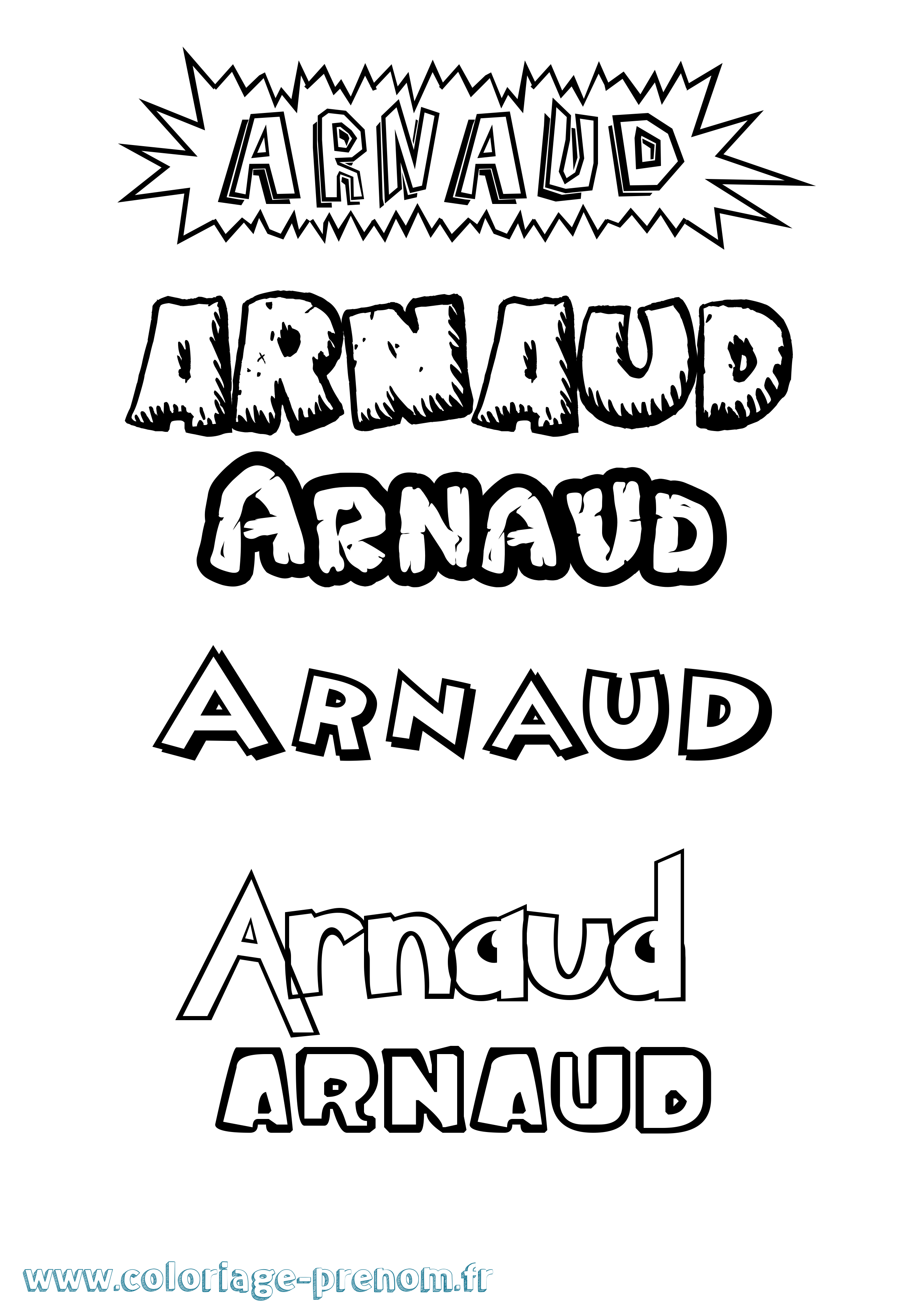Coloriage Arnaud Coloriage prénom Arnaud