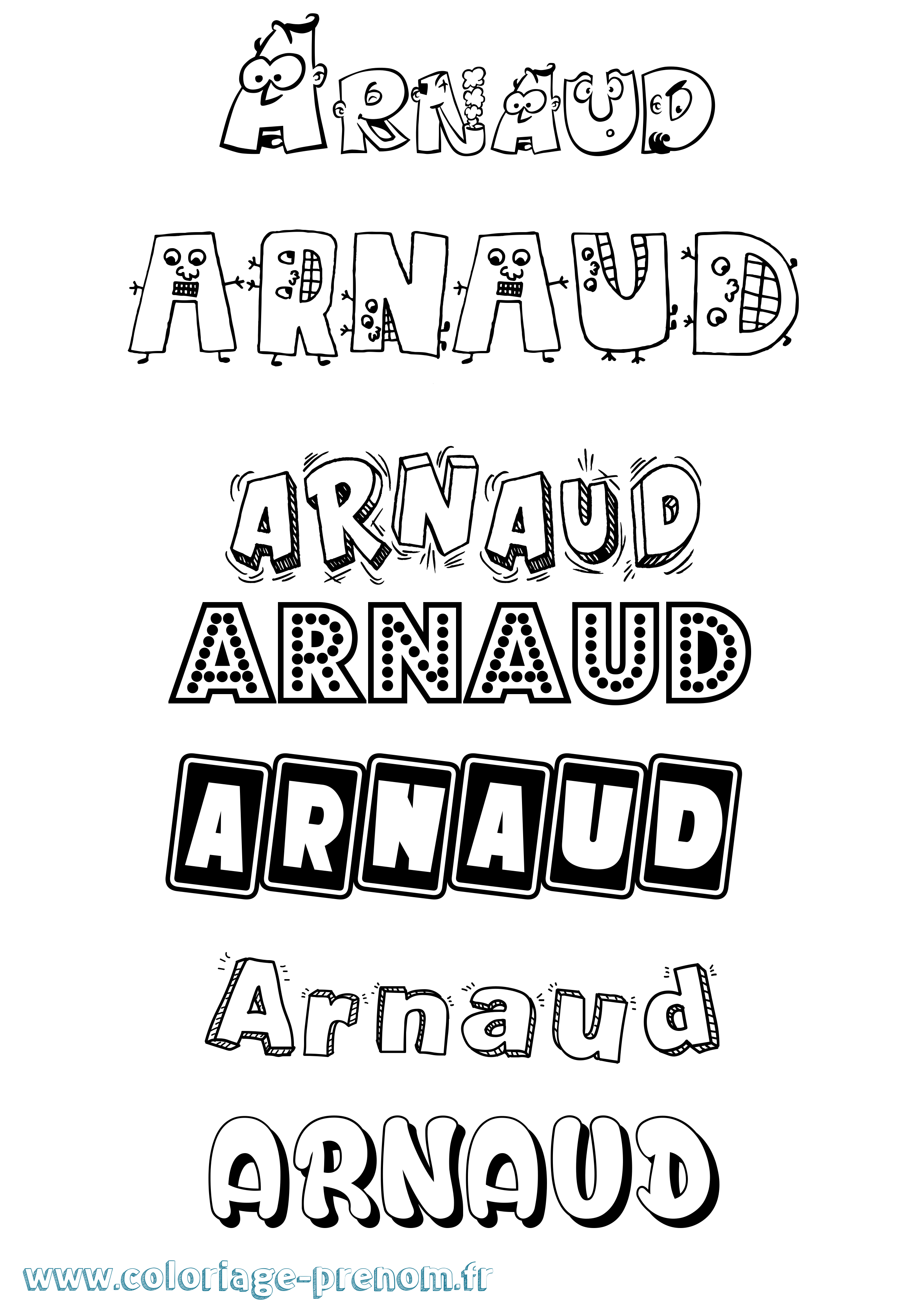 Coloriage Arnaud Coloriage prénom Arnaud