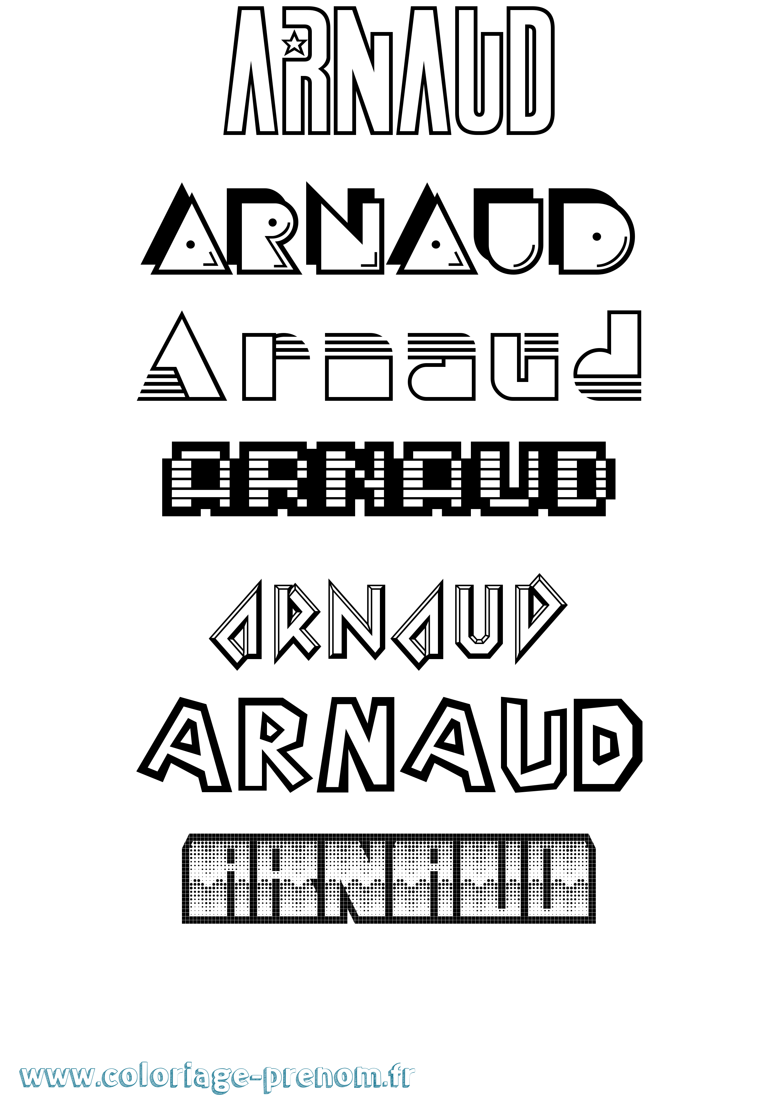 Coloriage Arnaud Coloriage prénom Arnaud