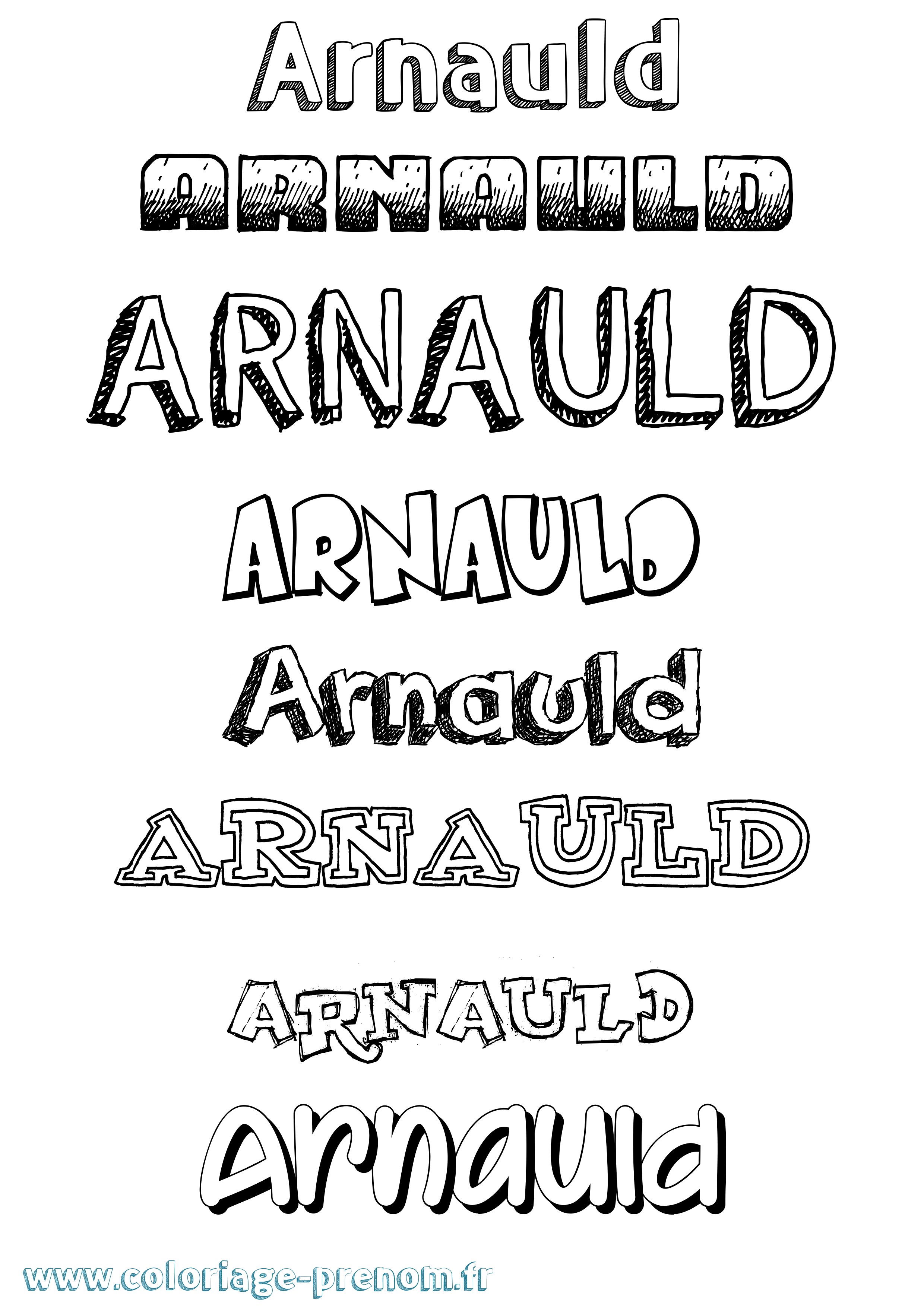 Coloriage prénom Arnauld Dessiné