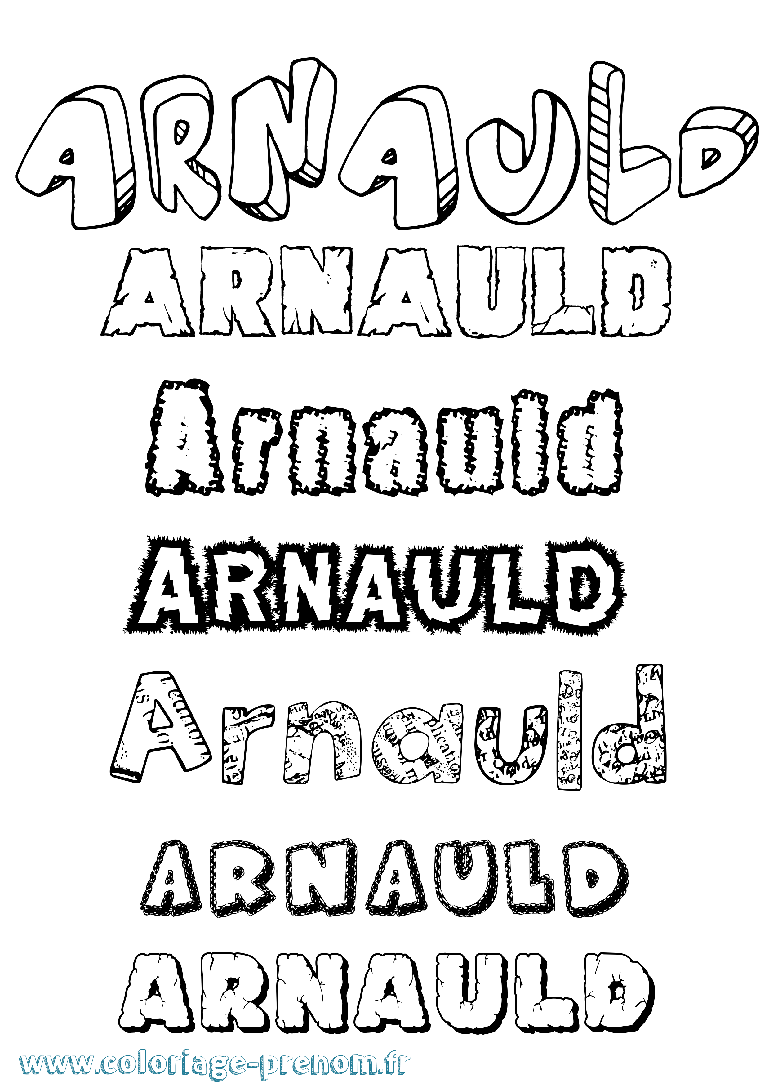 Coloriage prénom Arnauld Destructuré