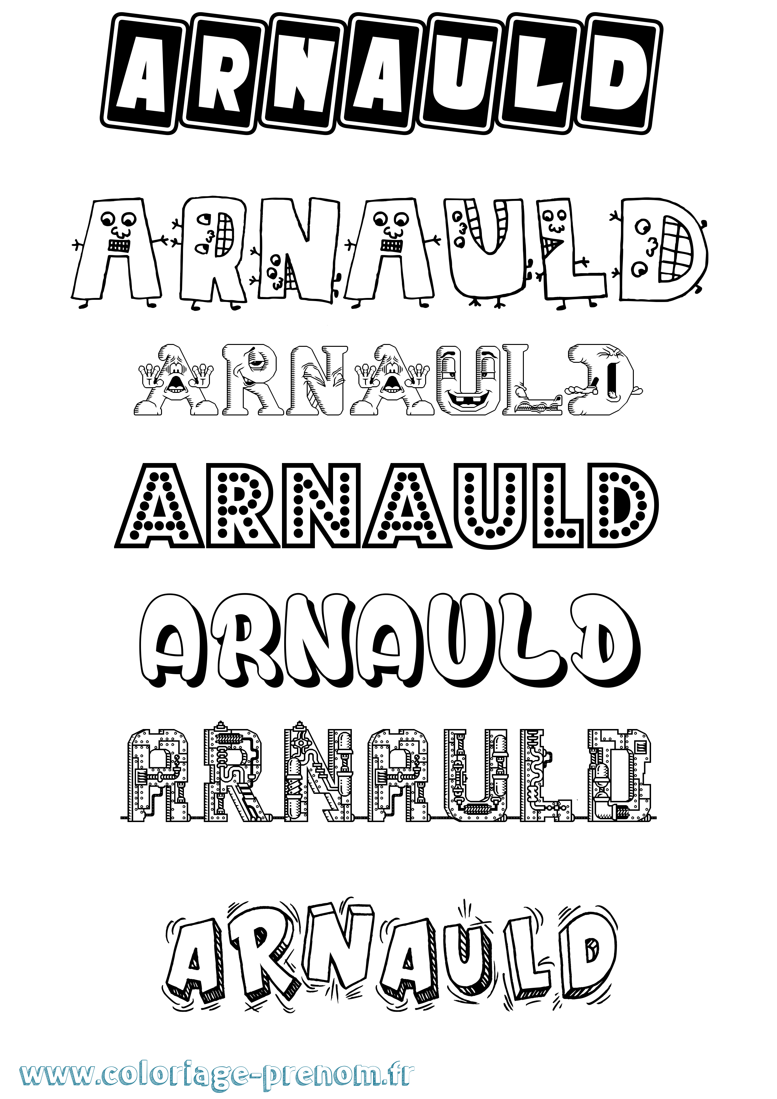 Coloriage prénom Arnauld Fun