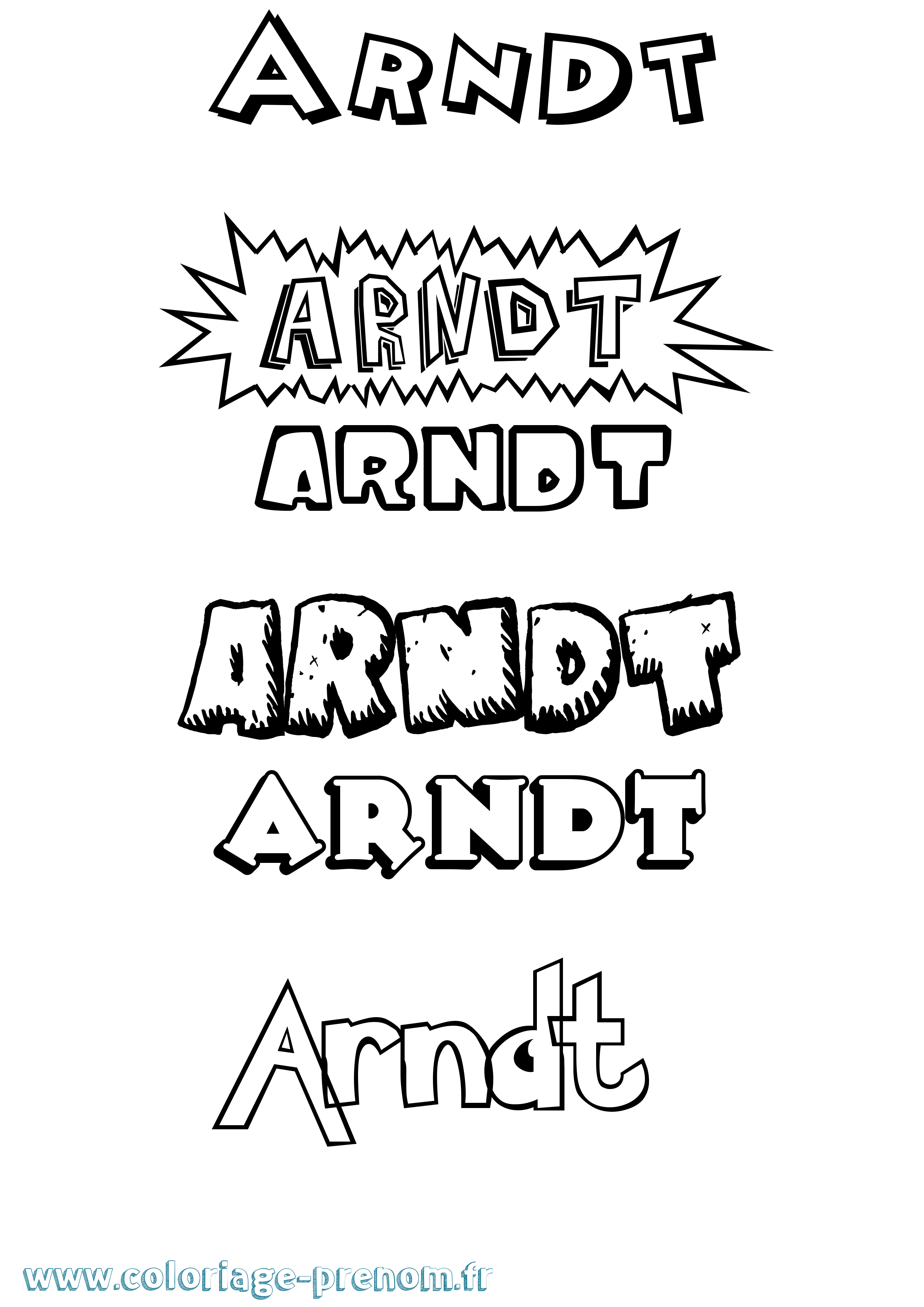 Coloriage Arndt Dessin Animé Coloriage prénom Arndt Dessin Animé