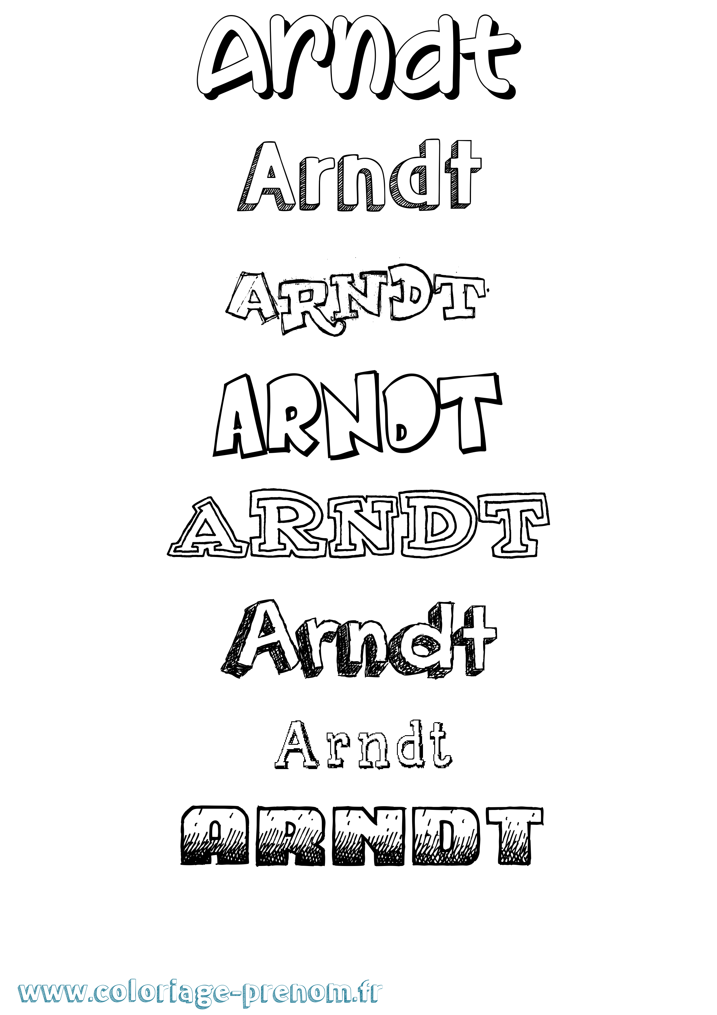 Coloriage Arndt Dessiné Coloriage prénom Arndt Dessiné