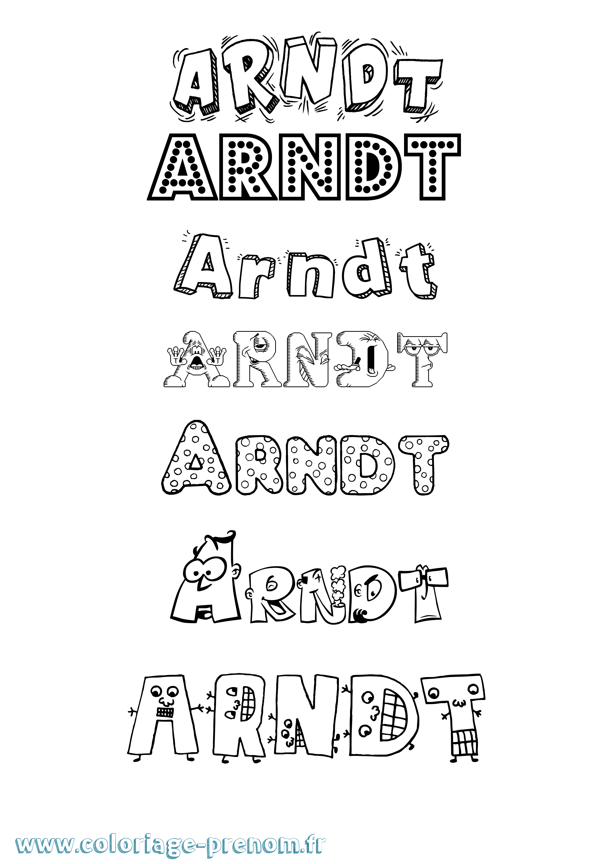 Coloriage Arndt Fun Coloriage prénom Arndt Fun