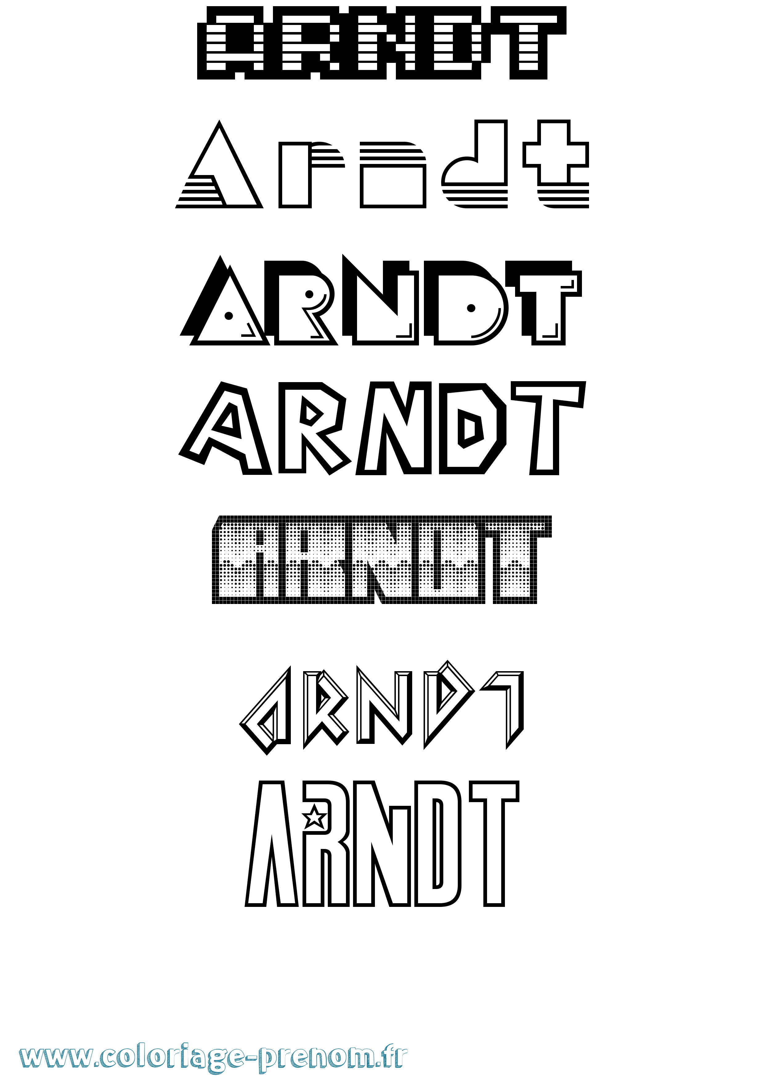 Coloriage Arndt Jeux Vidéos Coloriage prénom Arndt Jeux Vidéos