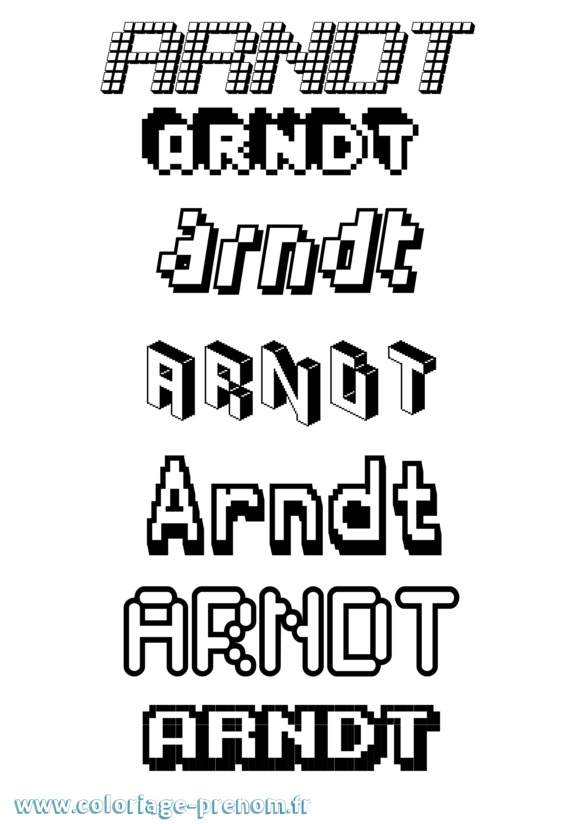Coloriage Arndt Pixel Coloriage prénom Arndt Pixel