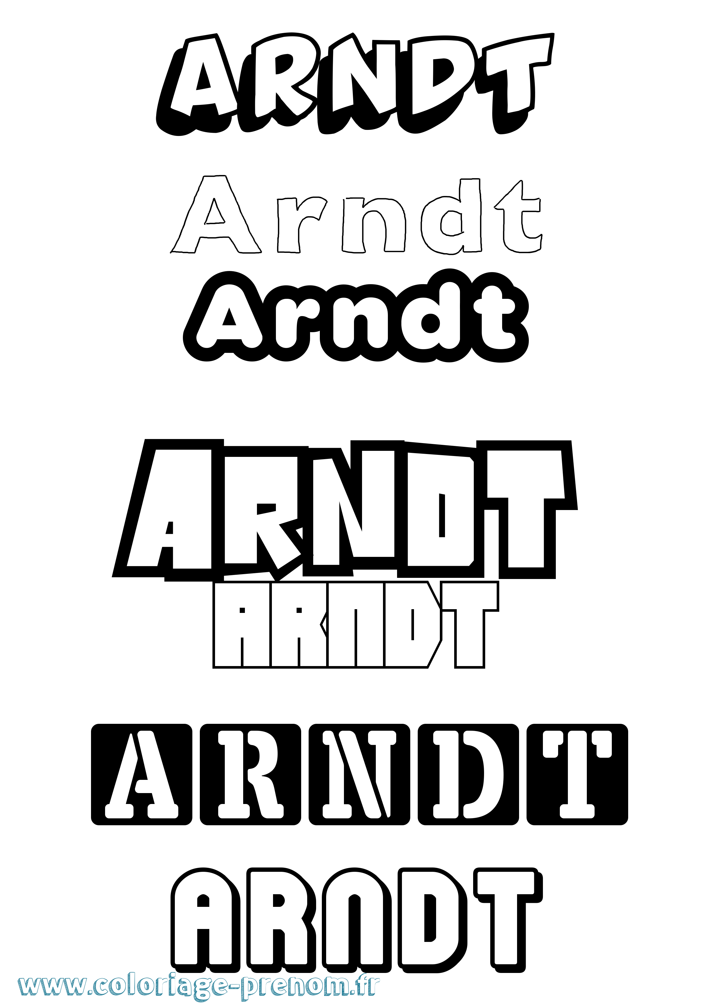 Coloriage Arndt Simple Coloriage prénom Arndt Simple