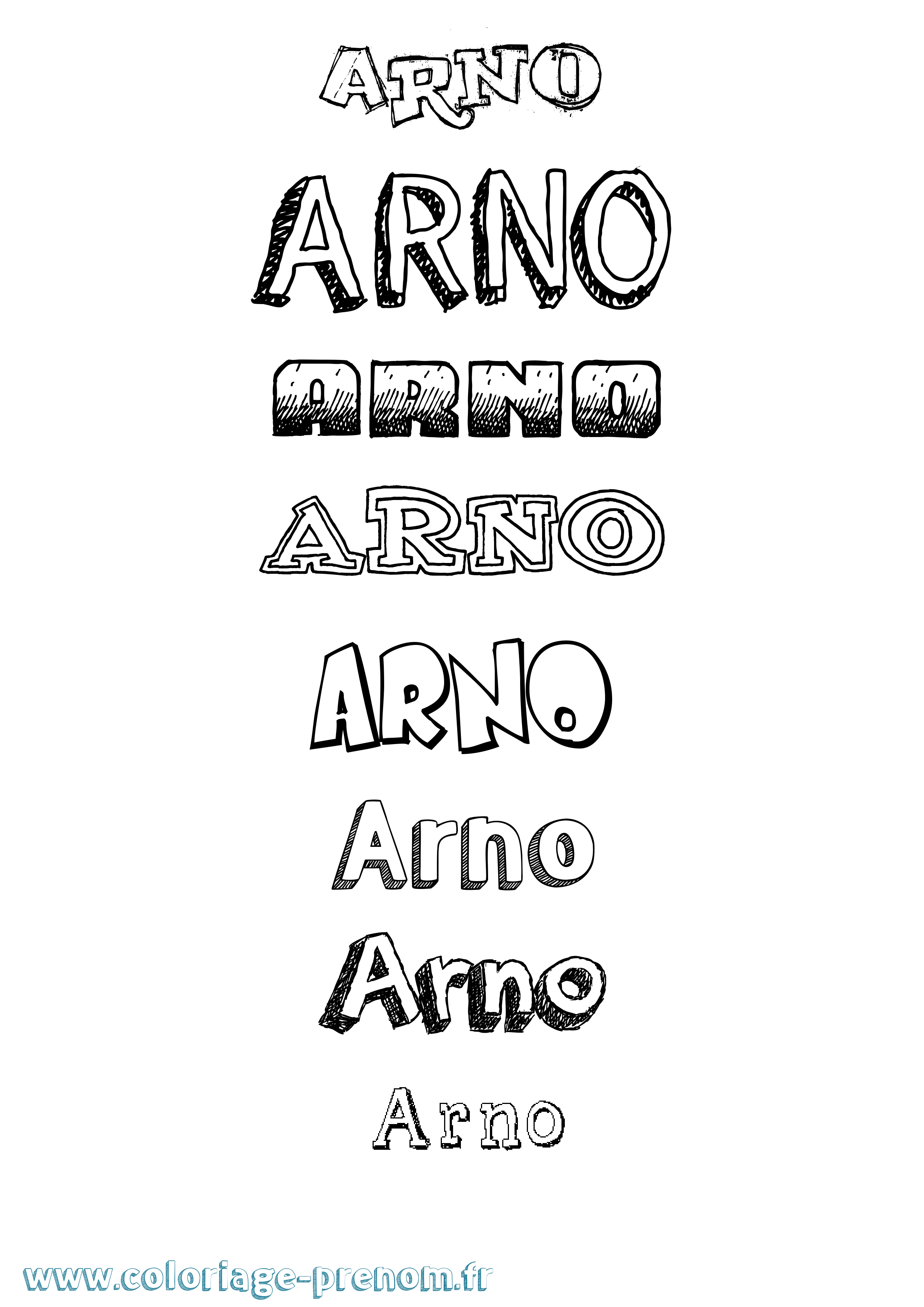 Coloriage prénom Arno Dessiné
